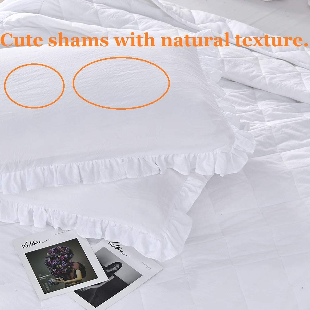 Queen'S House Shabby Dust Ruffle White Bed Skirts King-02 image number 4