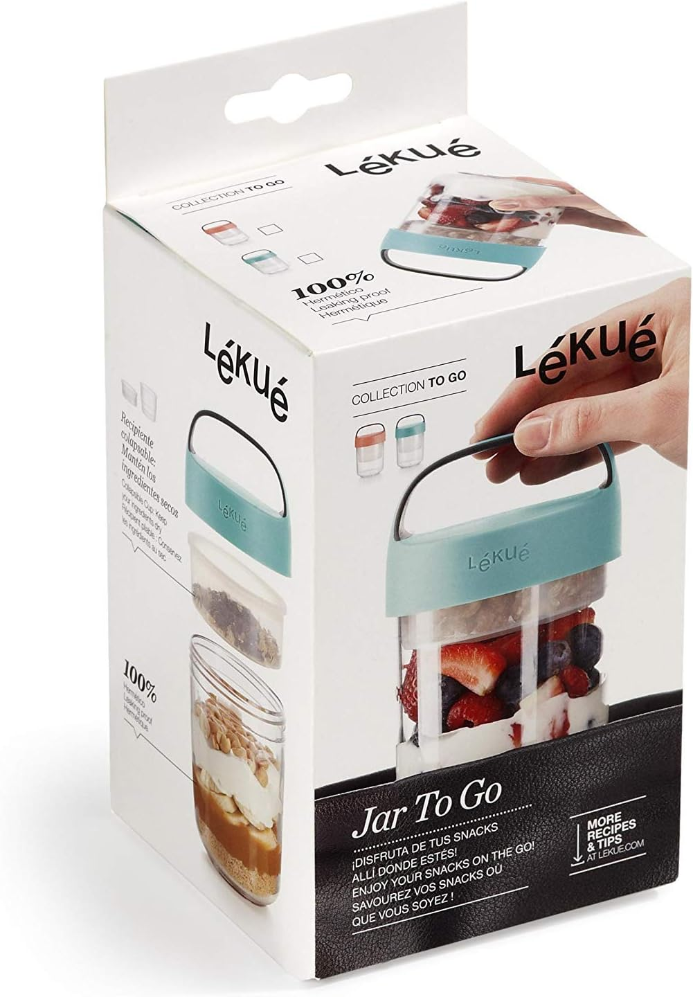 Lekue 0301014R06U150 Plastic Food Storage Container, Coral, 0301014R06U150