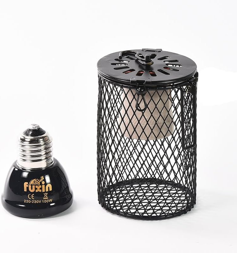 Efficient Reptile Heating Solution: Ceramic Heat Lamp & Guard Cage Set with In-Built Switch, Tailored for Pet Brooders & Various Reptile Habitats, Ensuring Safe & Far Infrared Heating image number 2