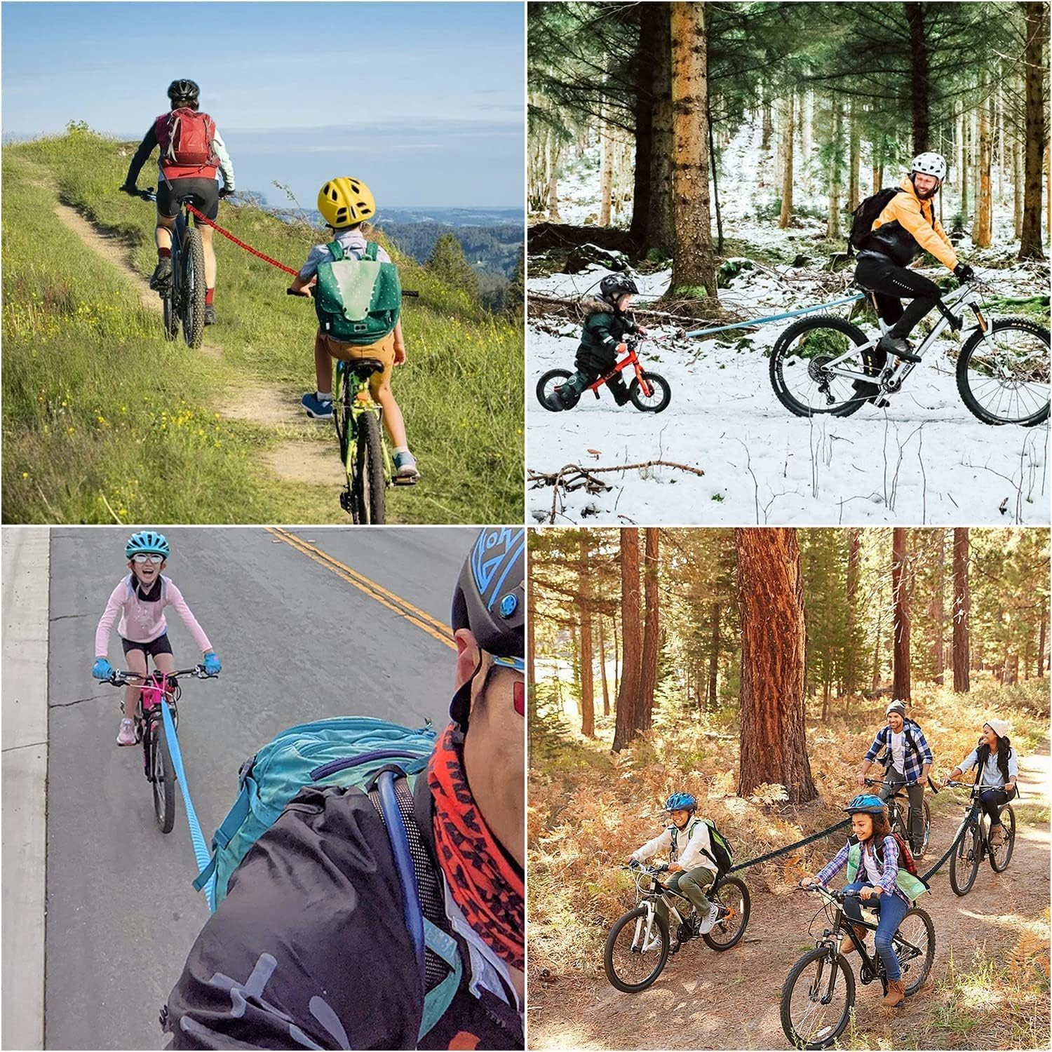 Bicycle Tow Rope Belt Strap, 1Pc MTB Stretch Bungee Tow Rope, Bicycle Children Bungee Tow Strap with Storage Bag image number 4