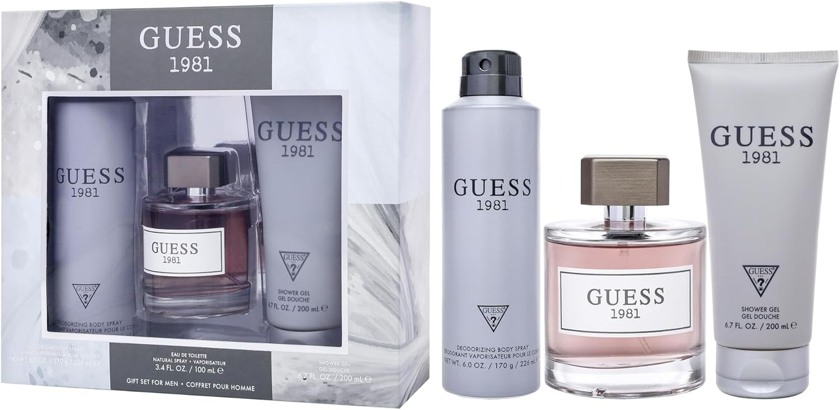 Guess 1981 by Guess for Men - 3 Pc Gift Set 3.4Oz EDT Spray, 6Oz Deodorant Body Spray, 6.7Oz Shower Gel image number 3