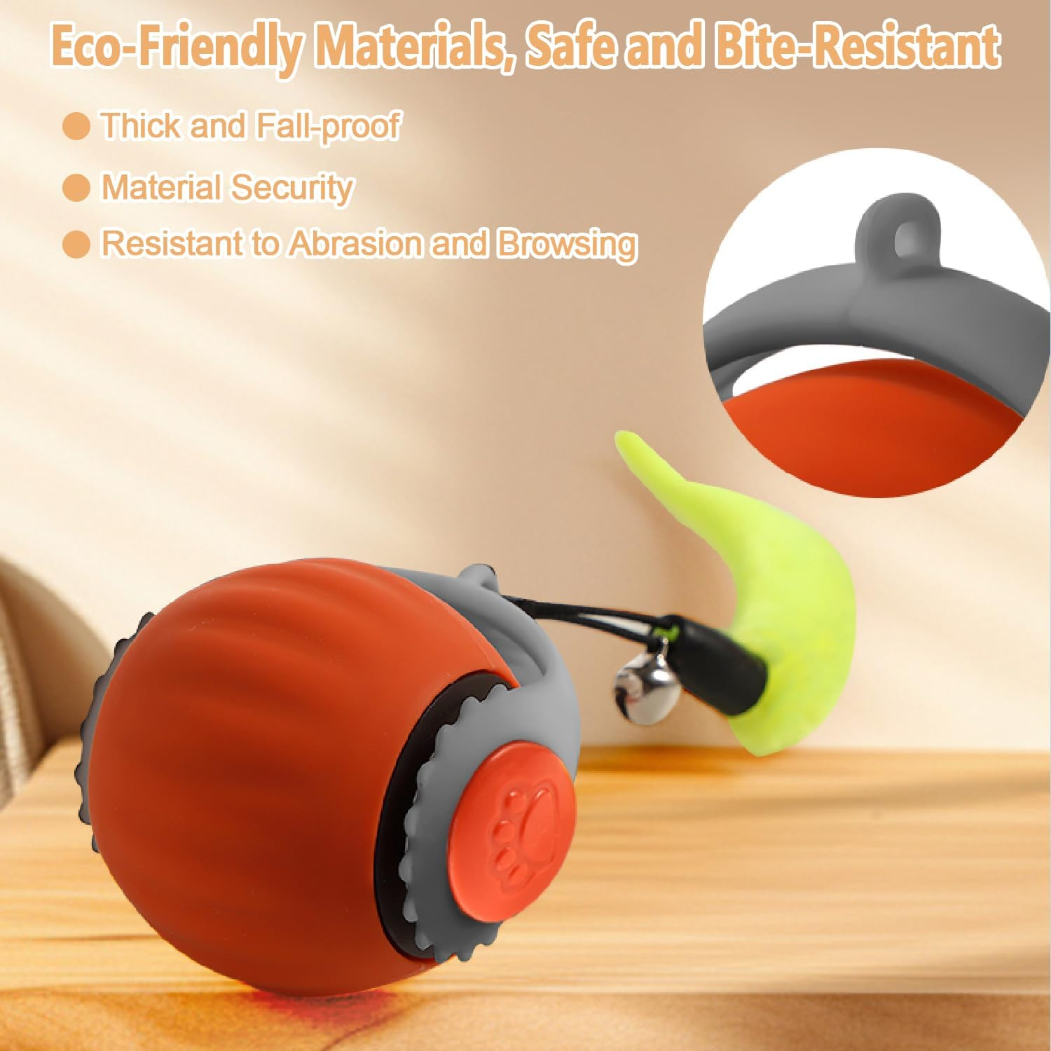 Cat Toy Speedy Tail 2.0, 2025 Upgrade Interactive Cat Toy Ball, Cat Toys for Indoor Cats, Smart Automatic Rolling Dog/Cat Toys Motion Activated Rechargeable Blue