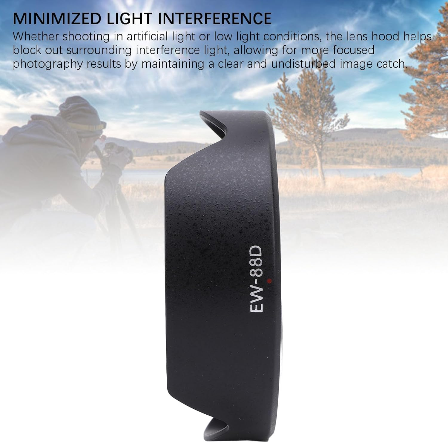 Ejoyous Lens Hood for EF 16-35Mm F/2.8L III USM (With 82Mm Lens Cap + Lanyard) ABS Material, Light Control Anti-Glare/Wind, Doesn&rsquo;T Block Original Lens Cap Essential, for Backlight image number 3