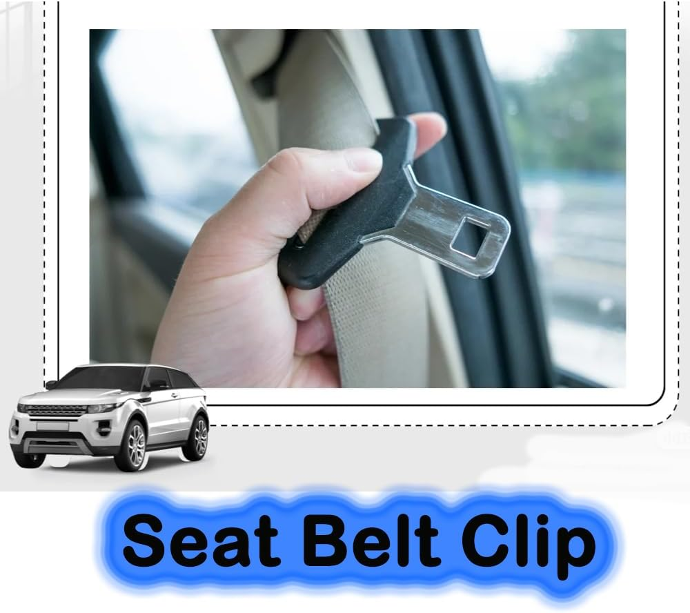 Bluejunior 2Pcs Durable Metal Seat Belt Restraints Connector for Car - Premium Pet Dog & Cat Seatbelt Harness Buckle, Auto Attachment Lock for Most Vehicles, Strong Safety Belt Clip image number 5