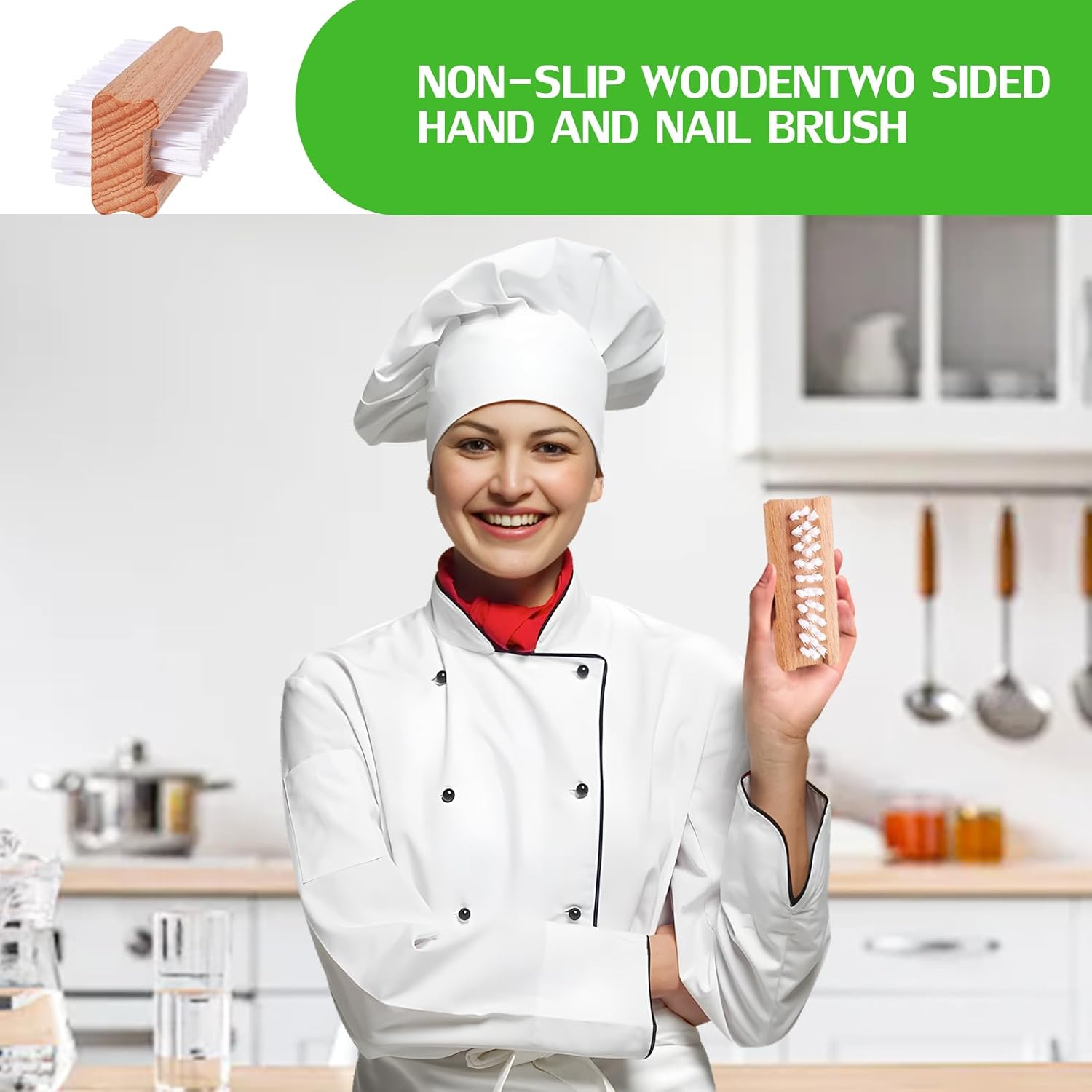 Wood Nail Clean Brush Two-Side Nail Brush with Stiff Bristle Deep Clean under Nails Fingernails for Nail Art and Industrial Repair Job Included Automotive Works Nail Brush 2 Packs image number 4