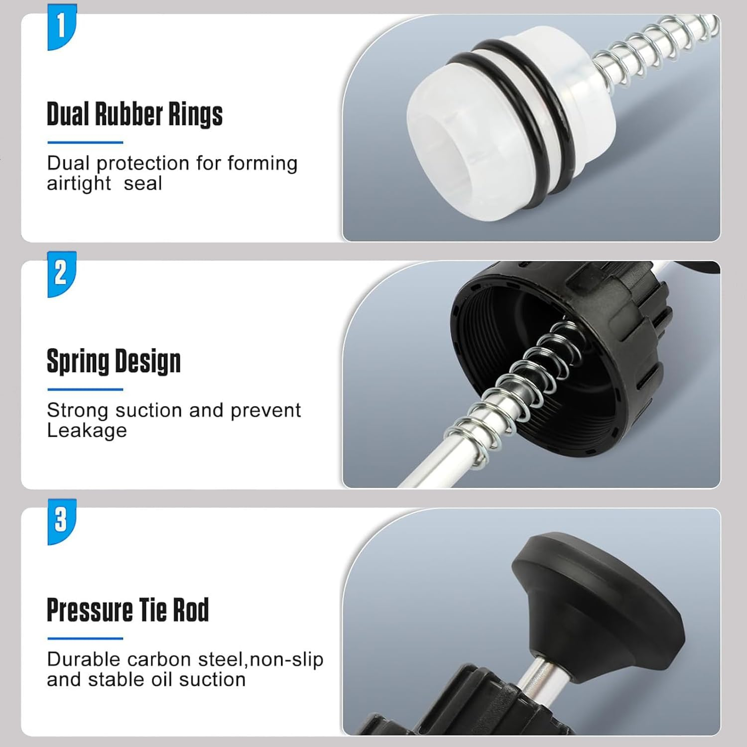 BEANPRECOY 500Cc Oil Fluid Extractor & Filler Pump | Manual Vacuum Oil Change Syringe W/Hose | for Engine, Brake Fluid, Transmission Oils & Coolant | Multi-Purpose Fluid Transfer Pump image number 2