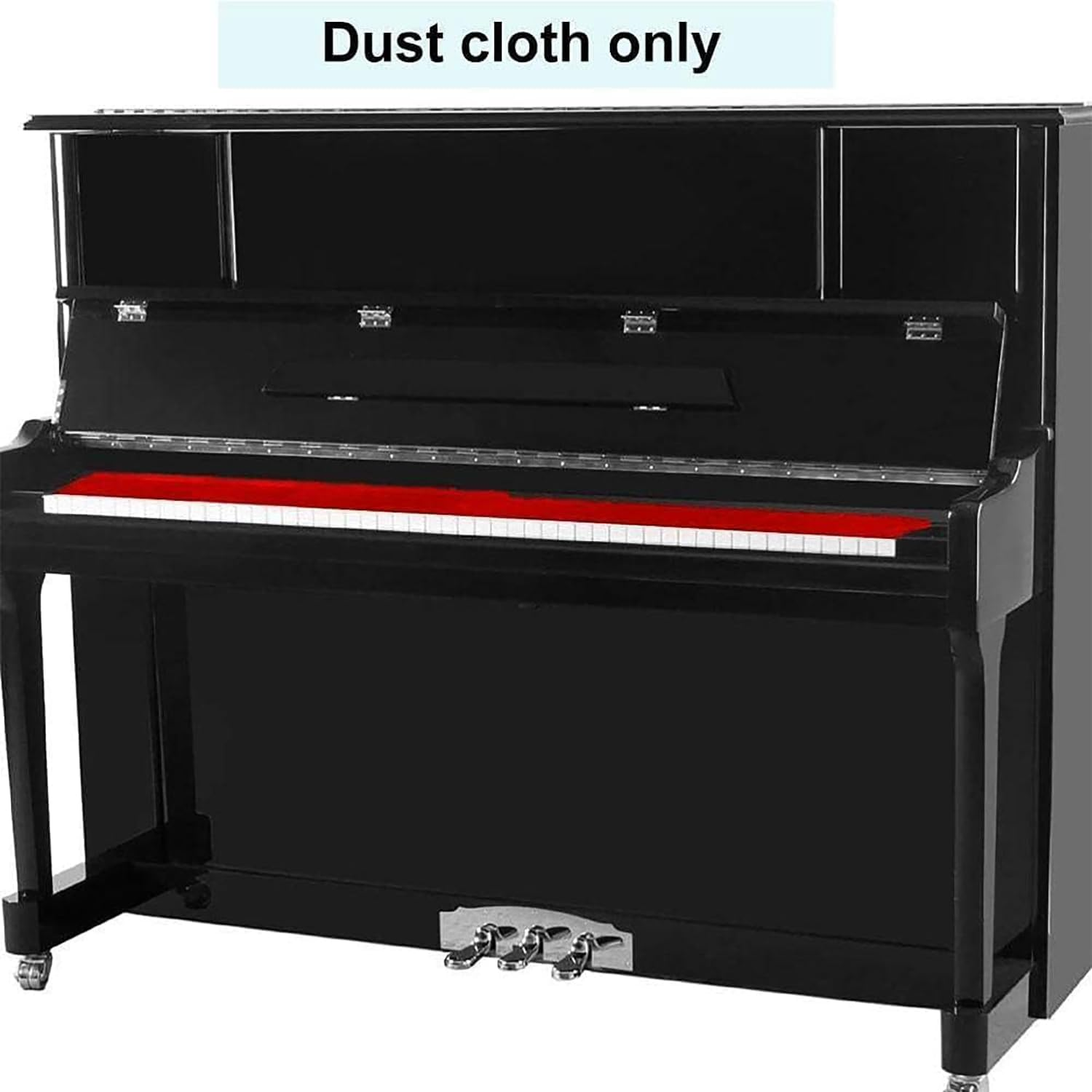 【The Best Deal】Soft Red Piano Keyboard Dust Cover, 88 Keys Protective Cover Cloth 50 * 6 Inch Washable Dust Dirt Scratch Wear Proof Key Cover for Electronic Keyboard, Digital Piano Cleaning Care image number 4