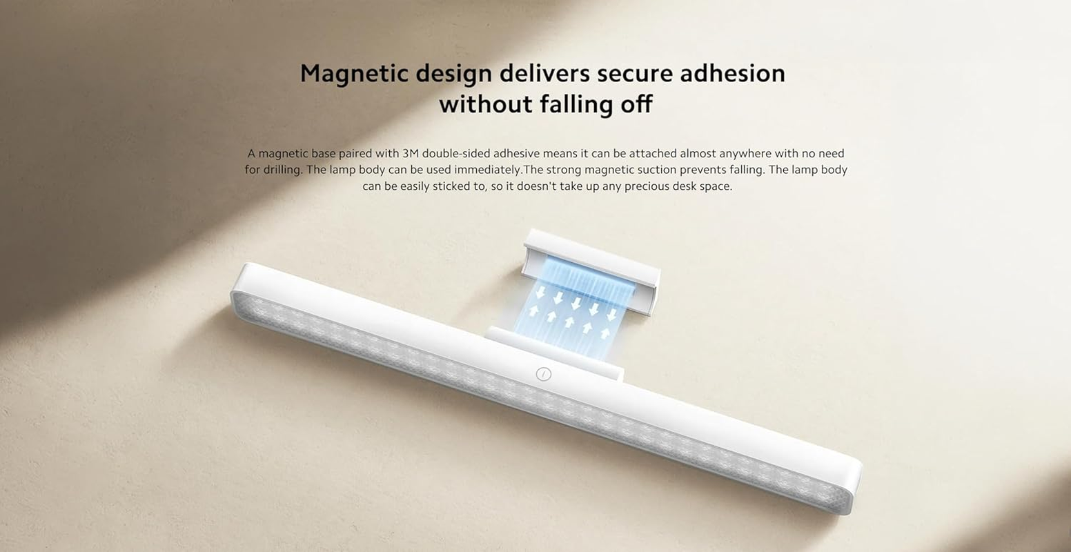 Xiaomi Magnetic Reading Light Bar, Rechargeable LED Desk Light Home&Office (Desk, Wardrobe, Closet, Cabinet), Long-Lasting Battery, Adjustable Angle, Magnetic Base, Cordless, Brightness Adjustment, image number 6