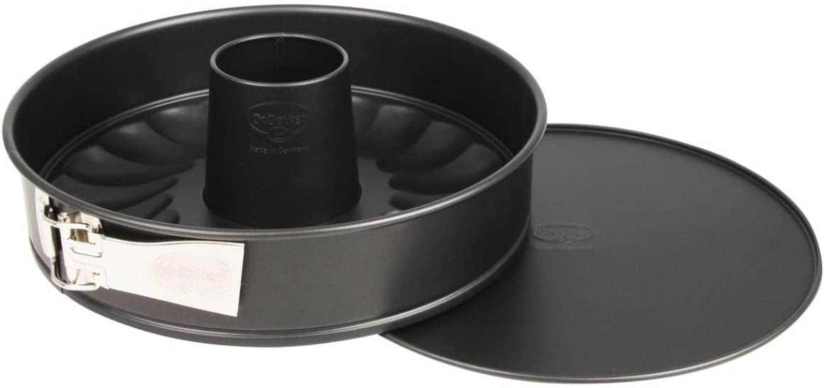 Dr.Oetker Springform Pan with Flat and Tube Base &Oslash; 26 Cm, Cake Mould with Non-Stick Coating, round Coated Pie Tin with Two Bases, Sheet Steel Bakeware (Colour: Black) image number 3