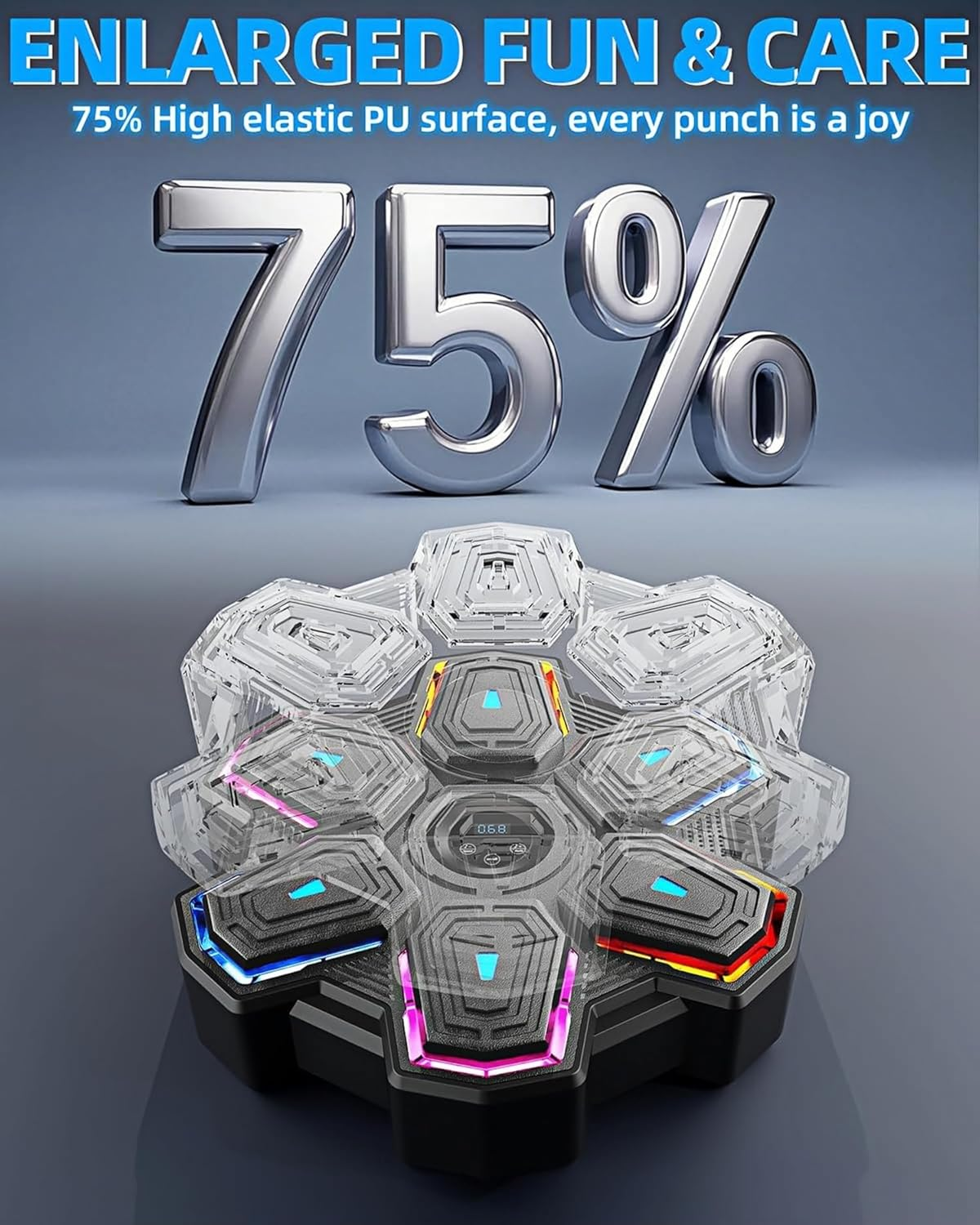 Music Boxing Machine Upgraded Version of Smart Music Boxing Machine Speed Adjustment Boxing Training Equipments for Home Adults and Children Wall Target Striker Reaction Indoor Electronic Target image number 1