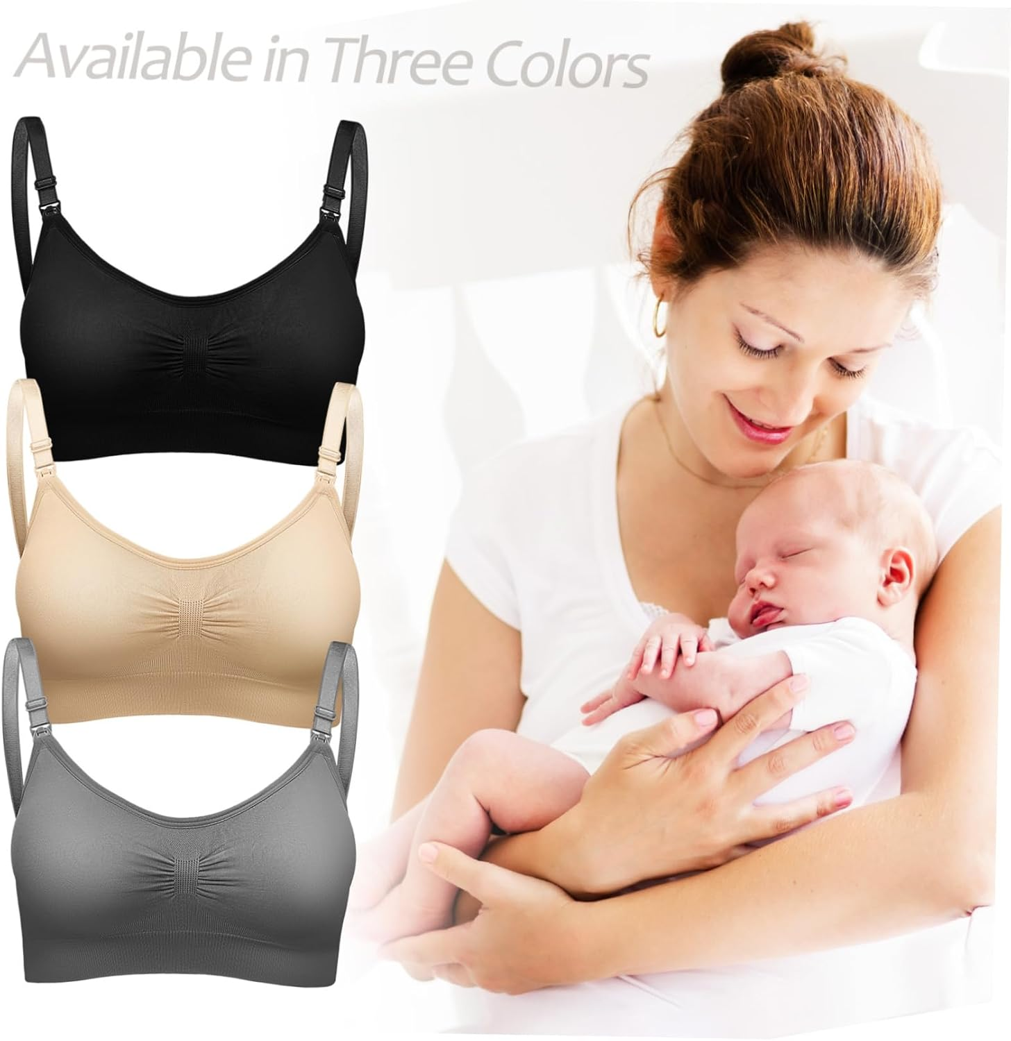Nursing Bra Maternity Bras for Women Nursing Breastfeeding Postpartum Bras for Women Breastfeeding Pregnancy for Women Nirsing Ladies Moms% Spandex image number 2