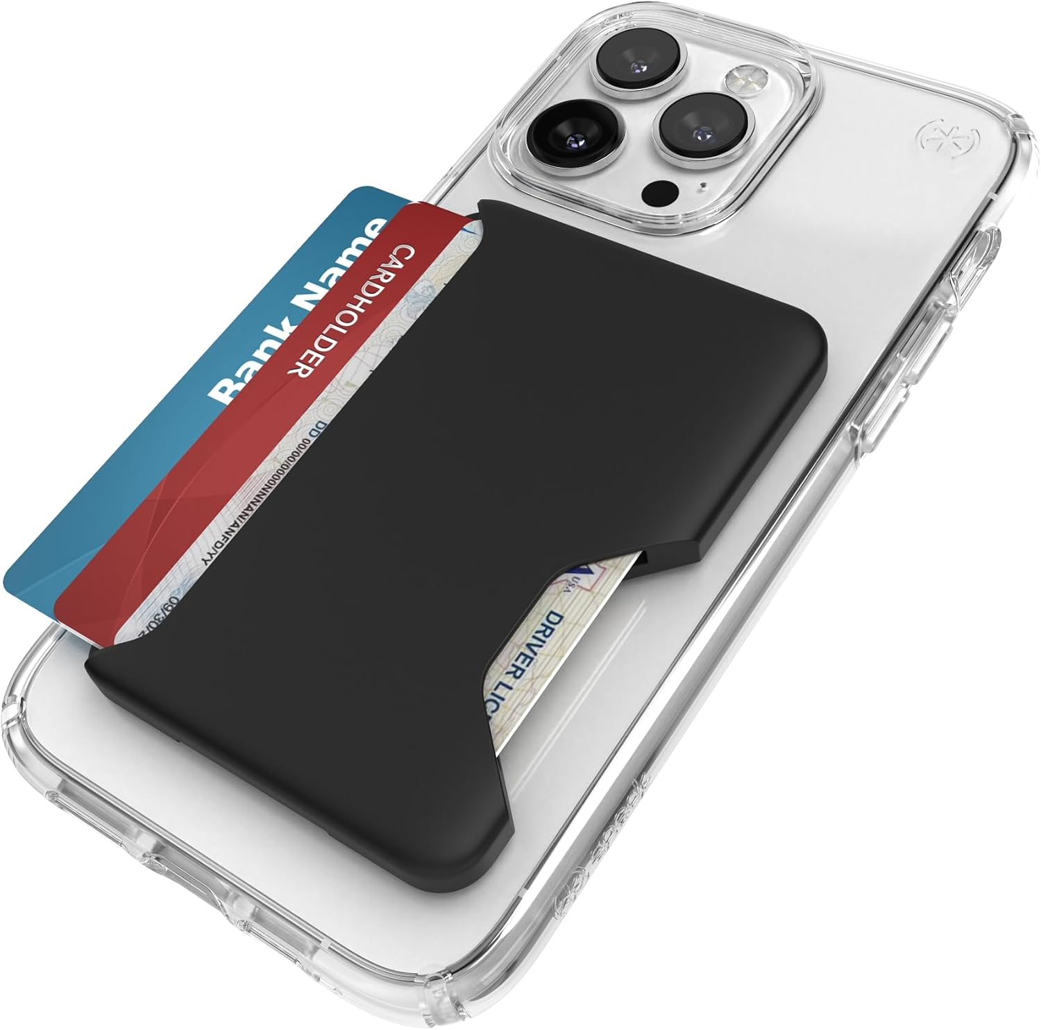 Speck Iphone Wallet Magsafe Accessory - Removable Clicklock No-Slip Interlock - Holds 1-3 Cards - Soft Touch Finish, Scratch Resistant Card Holder Built for Magsafe - Coastal Blue/Space Blue image number 4