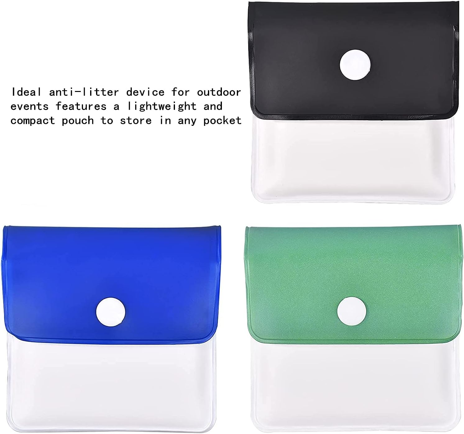 6 Pack Pocket Ashtrays, Portable Cigarette Ash Pouch Compact Fireproof PVC Odorless, Odorless Ashtray for Smoker Outdoor Travel, 3.3 Inch * 3 Inch, 4 Colors