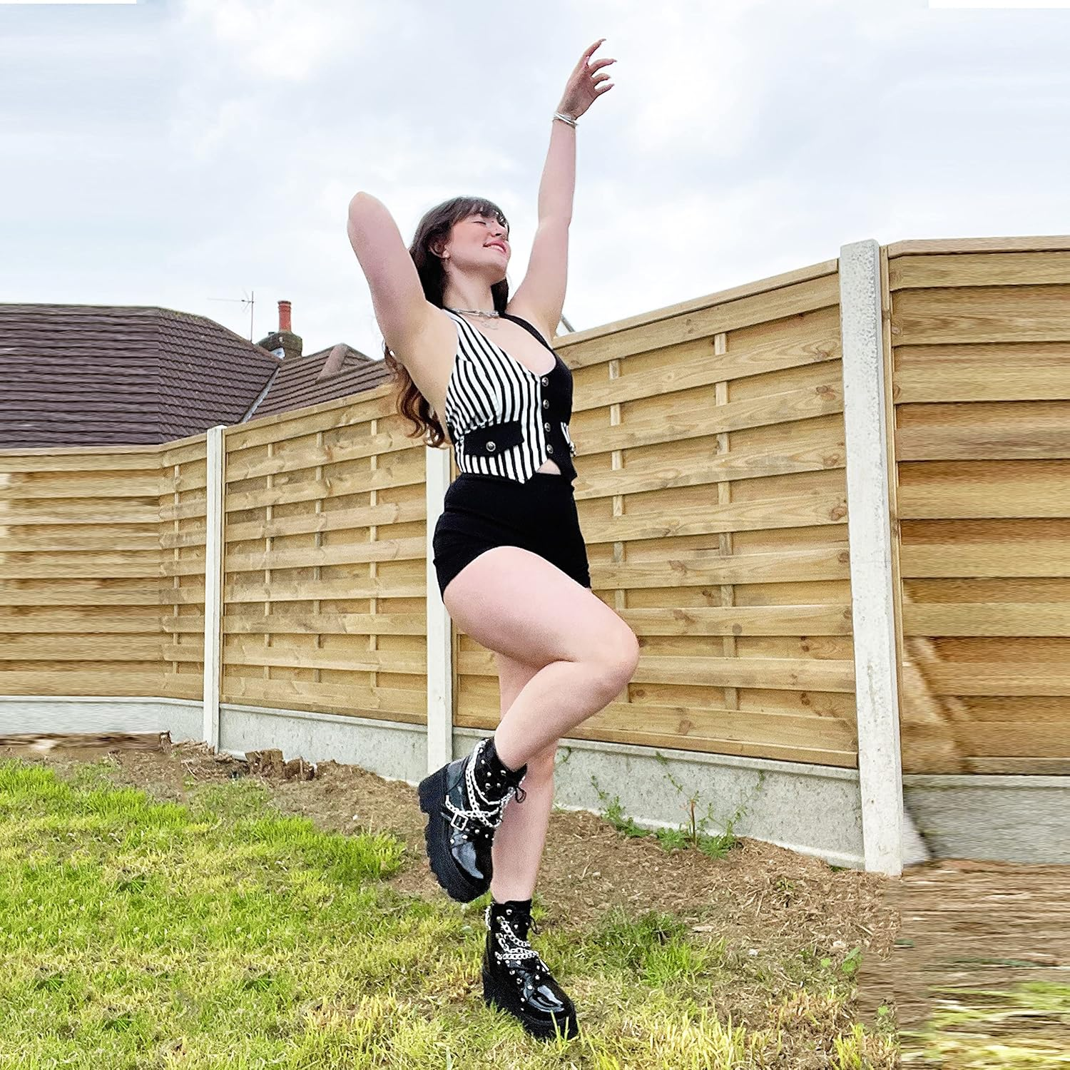 Parisuit Womens Goth Patent Ankle Boots Platform Chunky High Heel Lace up Combat Boots Punk Short Booties image number 6