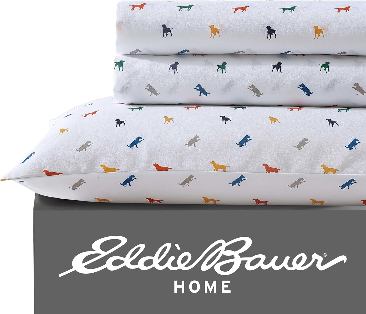 Eddie Bauer Kids - Queen Sheets, Stain Resistant Kids Bedding, Ideal for Toddler Bedding Set (Fish Lake White, Queen)