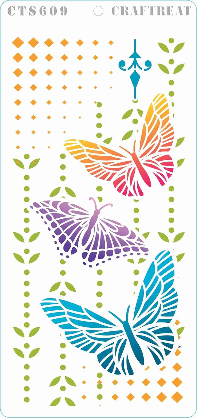Craftreat Stencils for Painting on Wood, Canvas, Paper, Fabric and Tile - Flower and Hummingbird & Butterfly Magic - 2 Pcs - 4X8 Inches Each - Reusable DIY Art and Craft Stencils for Mixed Media Art image number 6