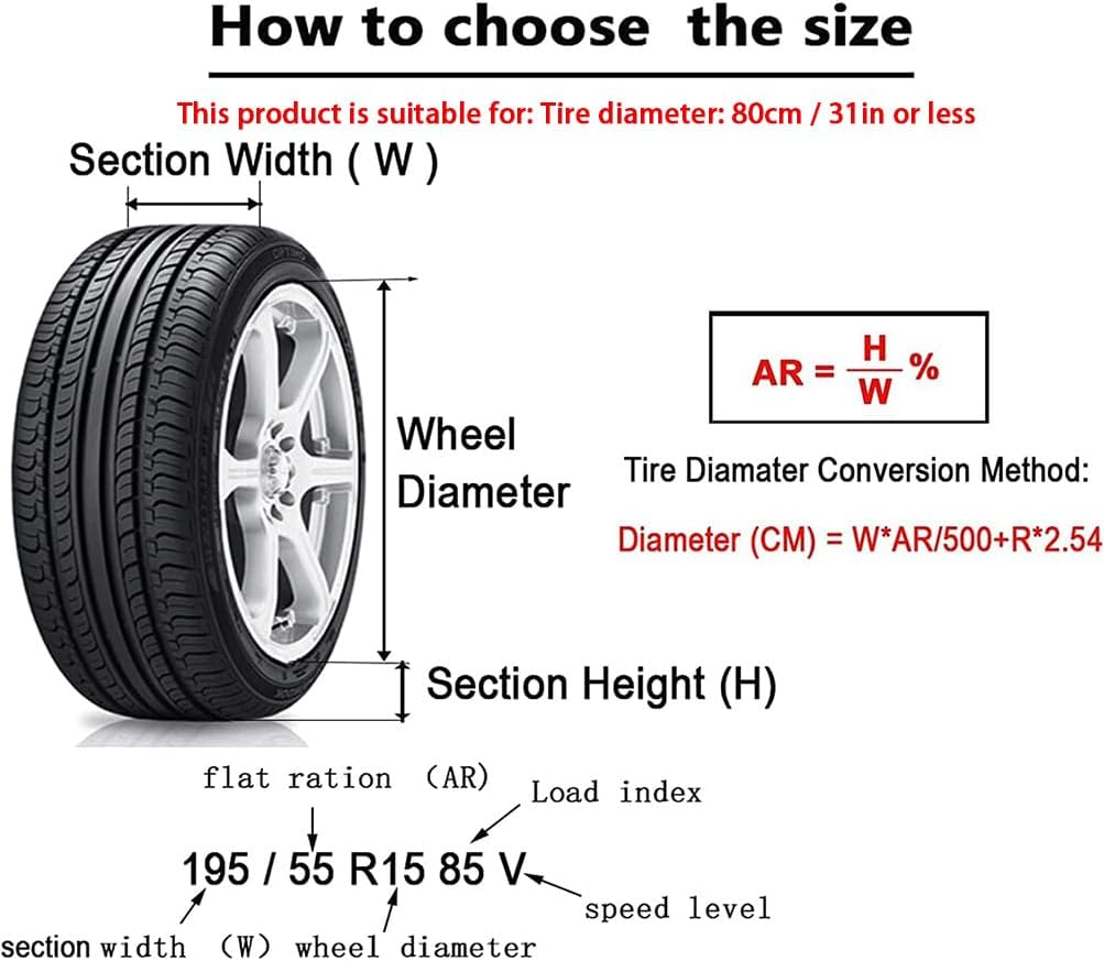 Tire Cover, Tire Covers 4 Pack, Tough Wheel Protector, Waterproof Anti-Uv Snow Sun Rain Tire Covers, Portable Wheel Bags, Spare Tire Wheel Cover, Eco-Friendly Tire Totes image number 6