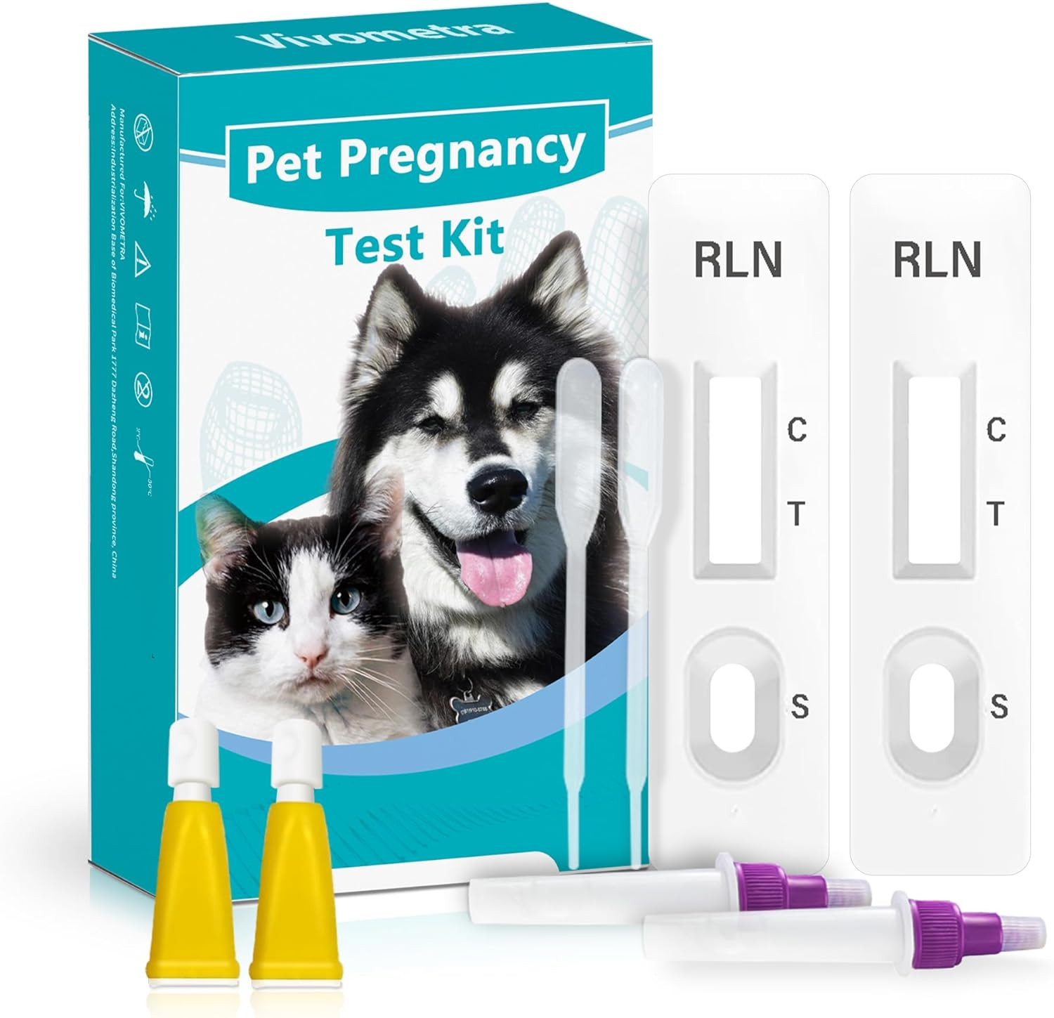 Dog Cat Pregnancy Test Kit at Home &ndash; 2 Tests/Pack for Early Pregnancy Detection in Dogs & Cats ， Canine & Feline Relaxin Test Kit image number 4