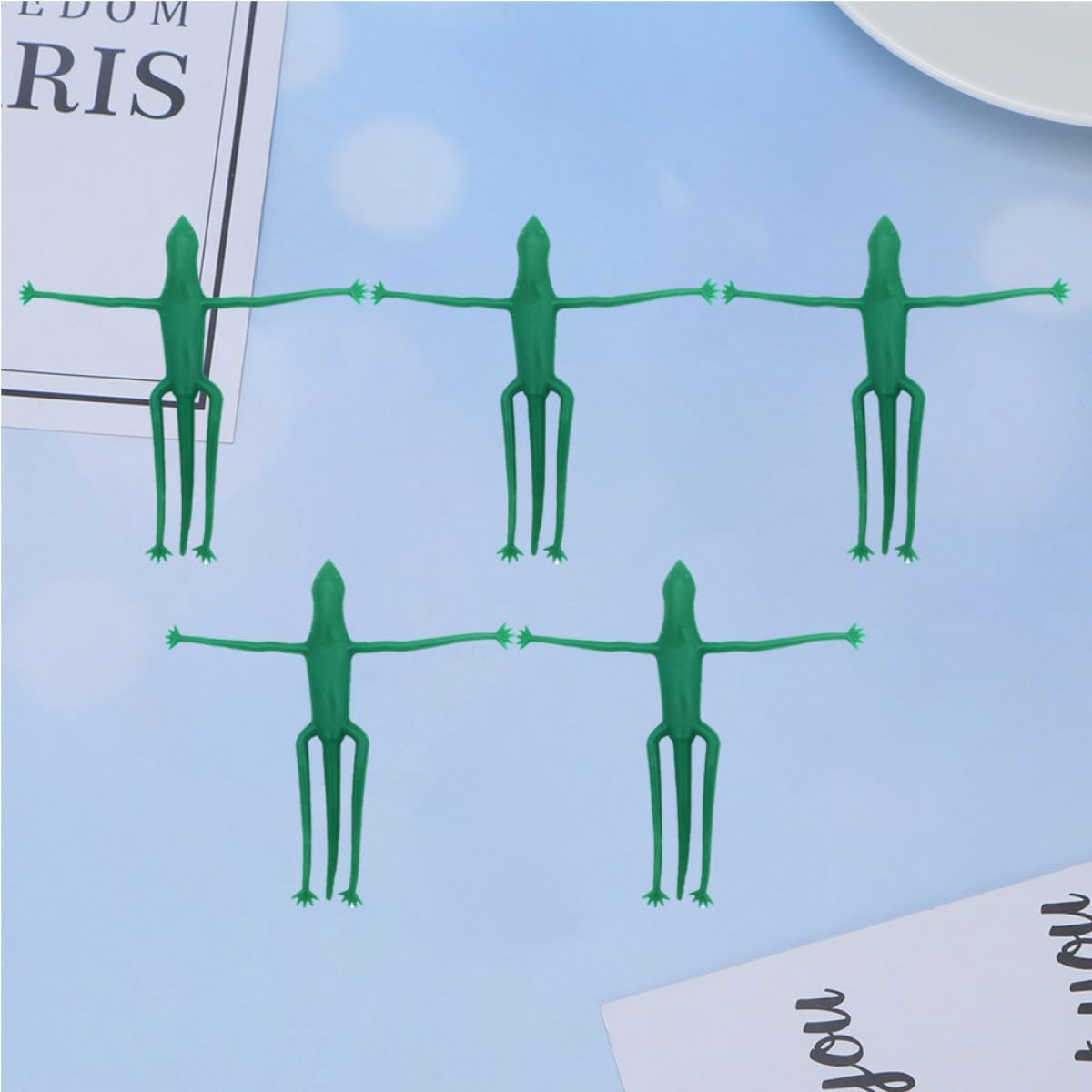 LALAFINA 5PCS Cartoon Animal Garden Ties Lizard Style Green Plant Support Bands Reusable Tree Branch Organizers for Gardening and Decorative Use image number 5