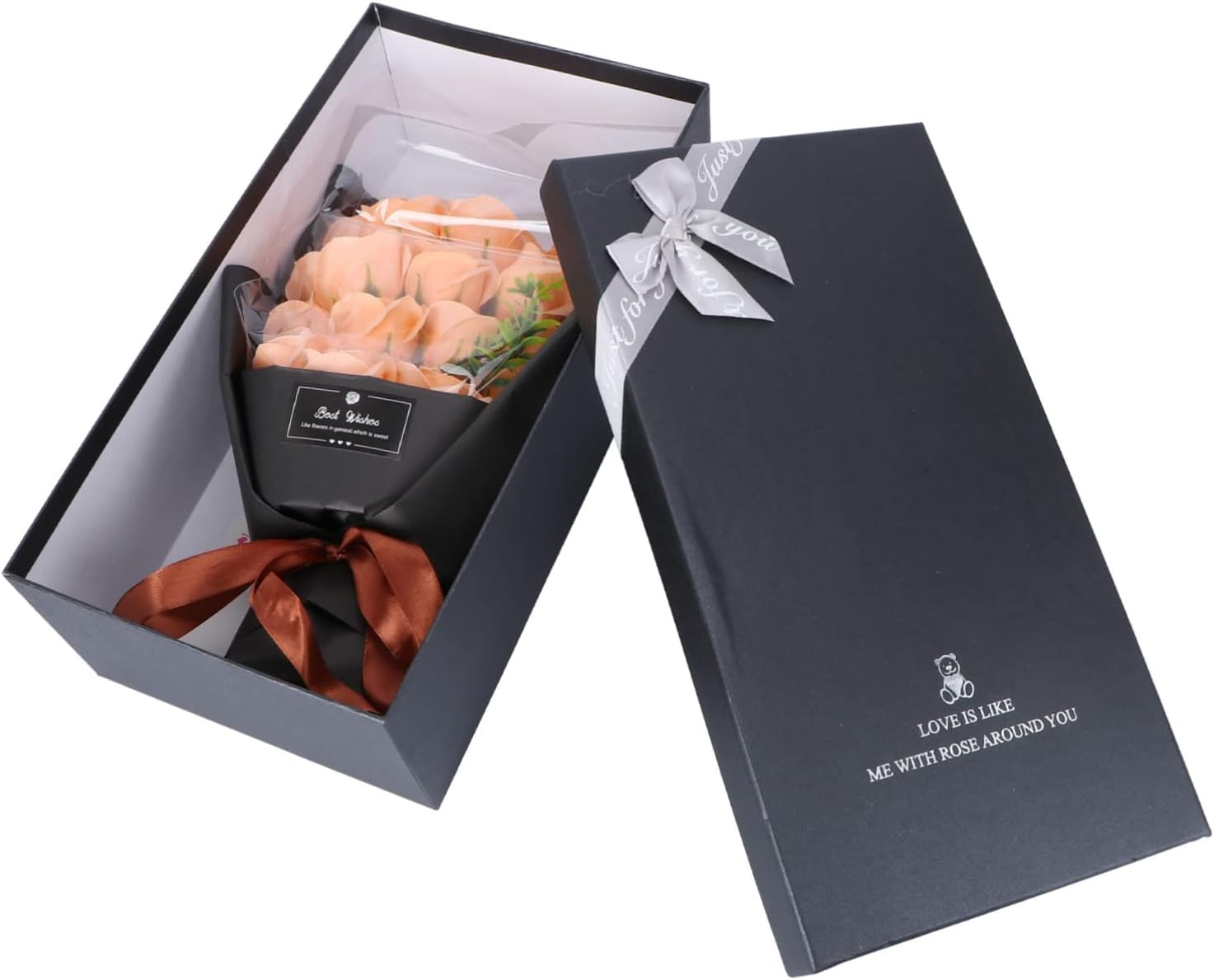 Beavorty Vivid Petal Soap Bouquet Rose Petals in Soap Box for Women'S Day Mother'S Day