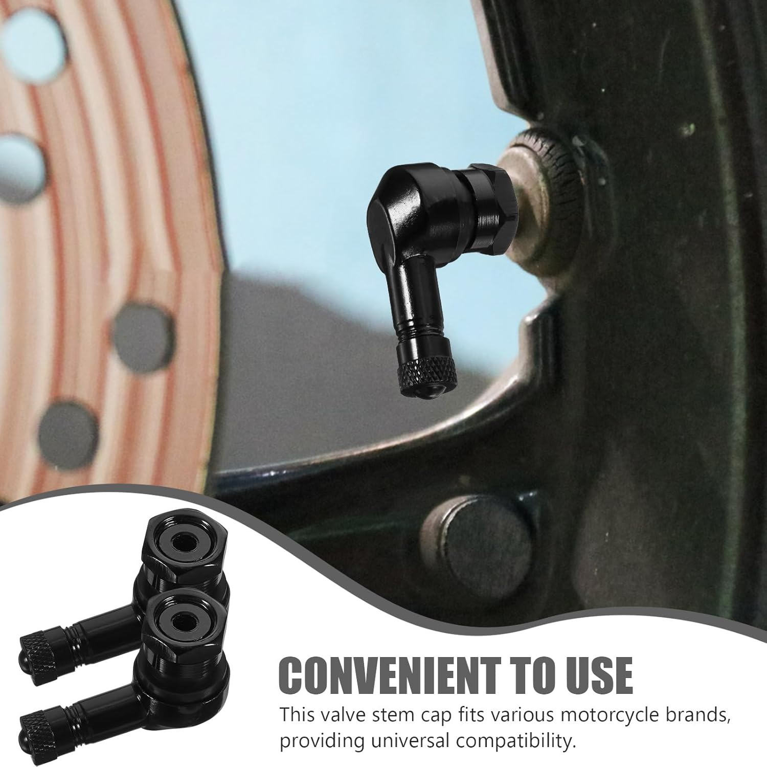 Hohopeti 2Pcs Angle Tire Valve Stem Caps Motorbike Valve Covers Dirt and Water Resistant Replacement Tyre Accessories for Motorcycles image number 6