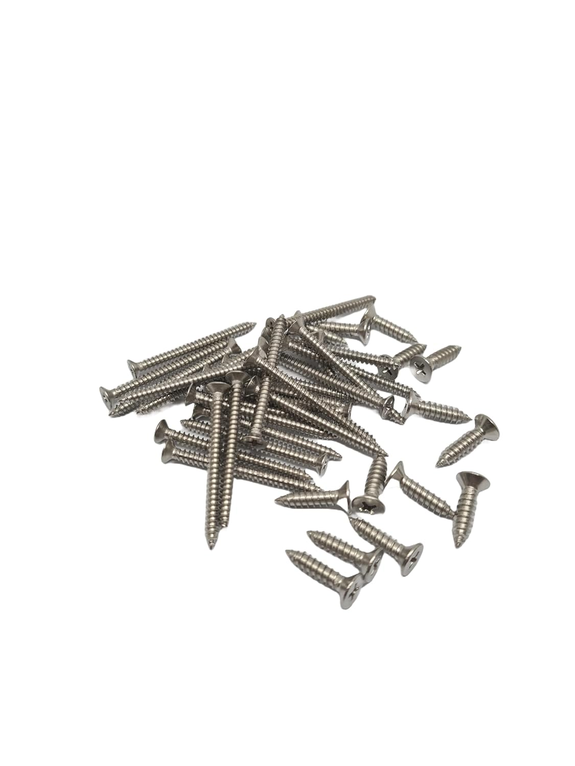 304 Stainless Steel Self-Tapping Screws Cross Flat Countersunk Head Screw Wood Screw (M4=7G X20-90Pcs) image number 2