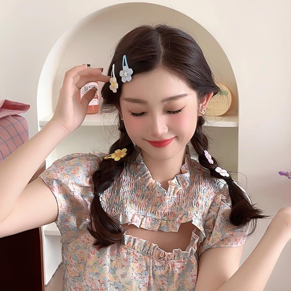 Pack of 10 Flower Hair Clips Jelly Flowers Hair Clips Women'S Sakura Flower Hair Clip Hair Clips Y2K Side Pony Hair Clip Flower Candy Coloured Hair Clips Girls Hair Clips Hair Accessories image number 5