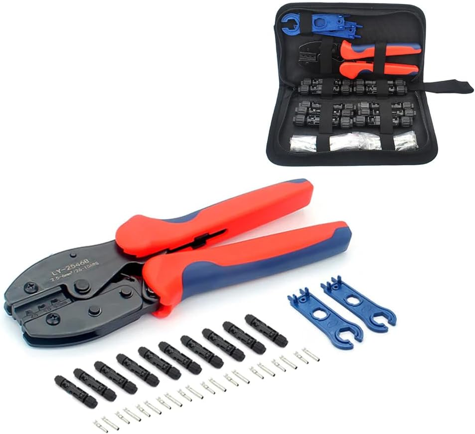 Solar Panel for MC4 Crimper Cable Stripper Wiring Connector Crimping Tools Set image number 2