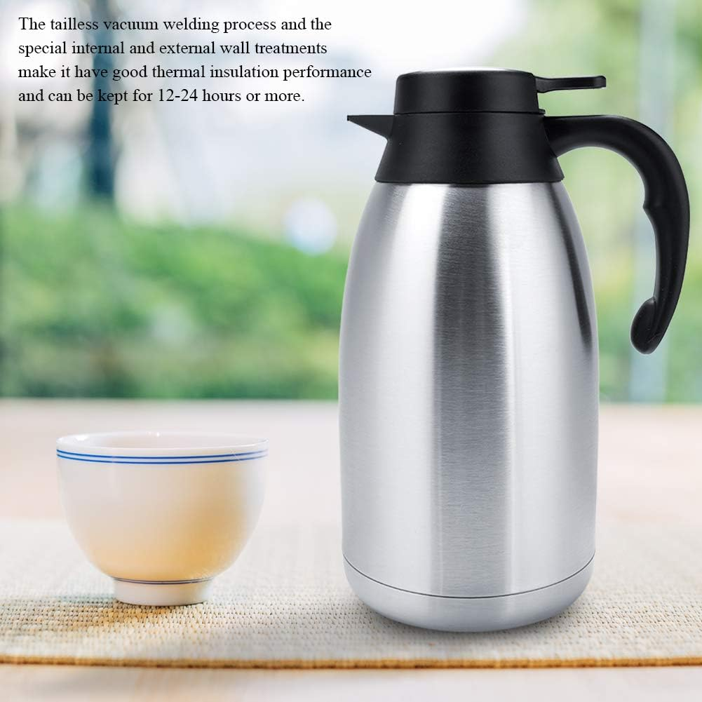 QANYEGN Double Walled Insulated Coffee Server, Vacuum Insulated Coffee Water Pot, Stainless Steel Vacuum Insulated Tea Pot for Keeping Hot Coffee Tea Home and Office (2L) image number 6