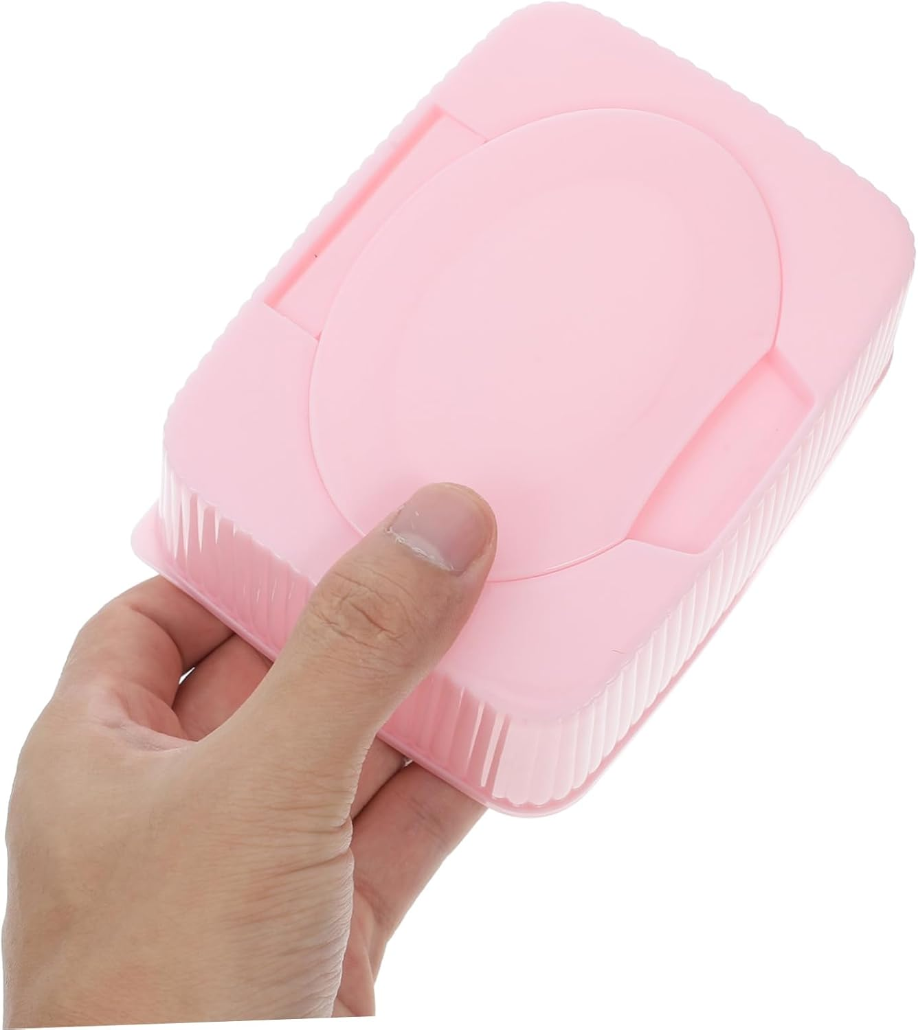 SHOWERORO Baby Wipes Dispenser Box Lid, Dustproof Wet Tissue Container, Pink Plastic Storage Holder, One-Piece Baby Wipe Case for Nursery and Travel image number 1