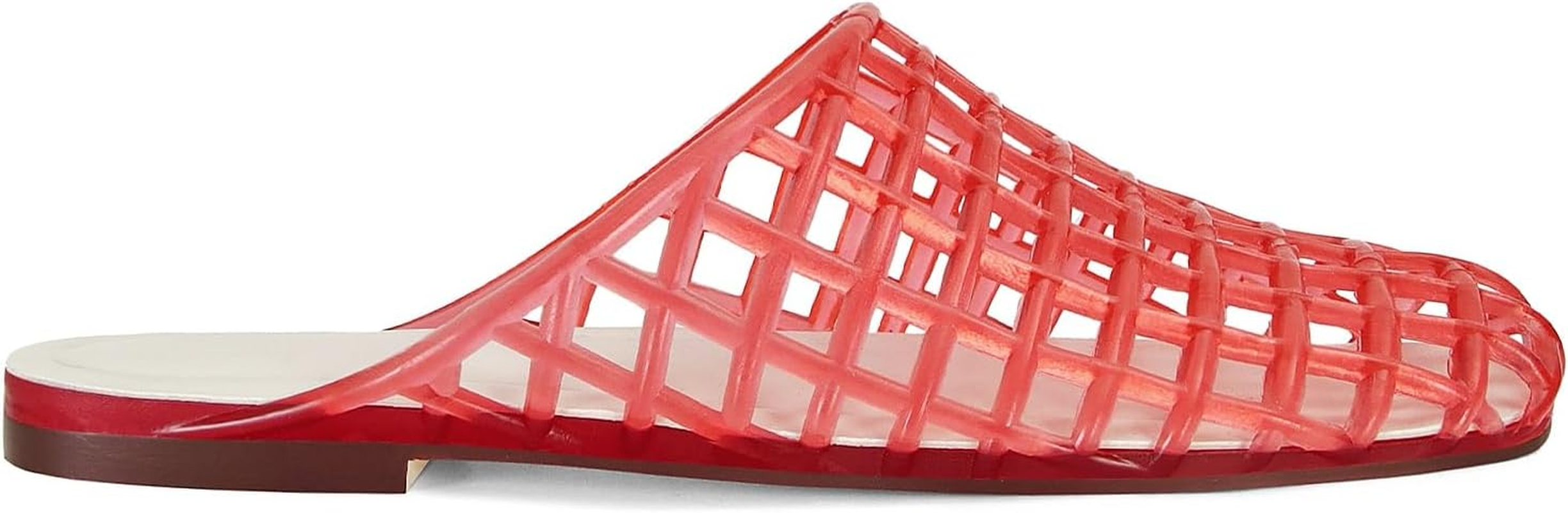 MAIJED Clear Jelly Flats for Women Closed Toe Mesh Hollow Jellies Mule Sandals Slip on Jelly Slides Casual Comfortable Summer Beach Slipper Sandals image number 7