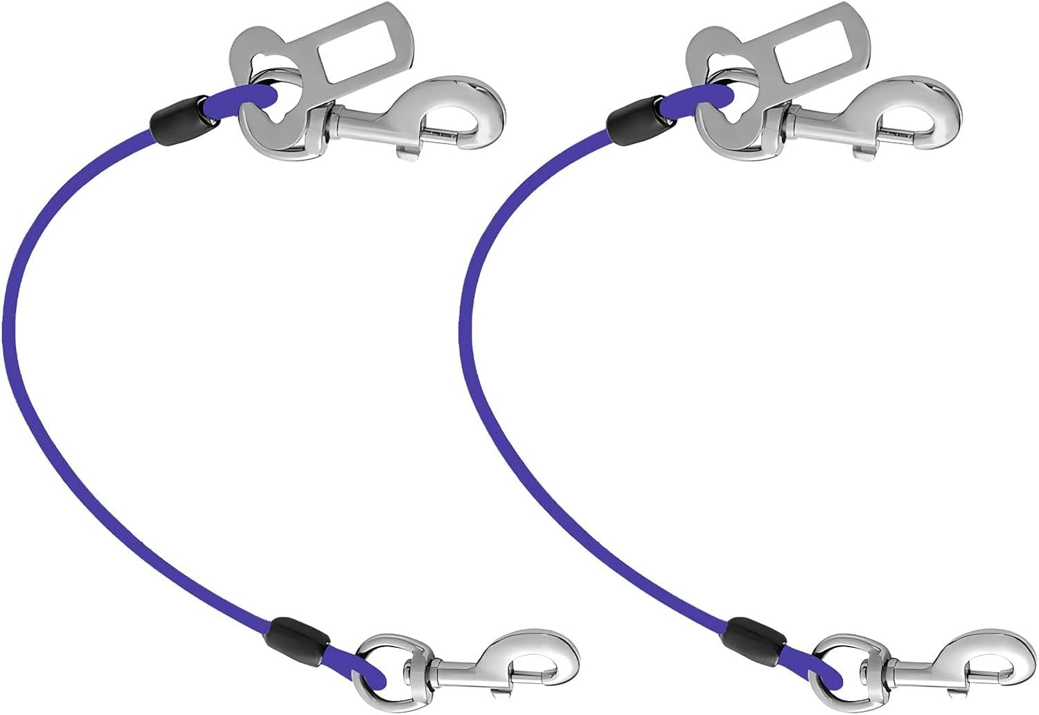 2 Pack Dog Car Seat Belt Harness,Dog Car Harness Anti-Chew Dog Vehicle Safety Dog Lead with Double Clips & Latch Attachment Pet Vehicle Harnesses for Medium Large Dogs image number 4