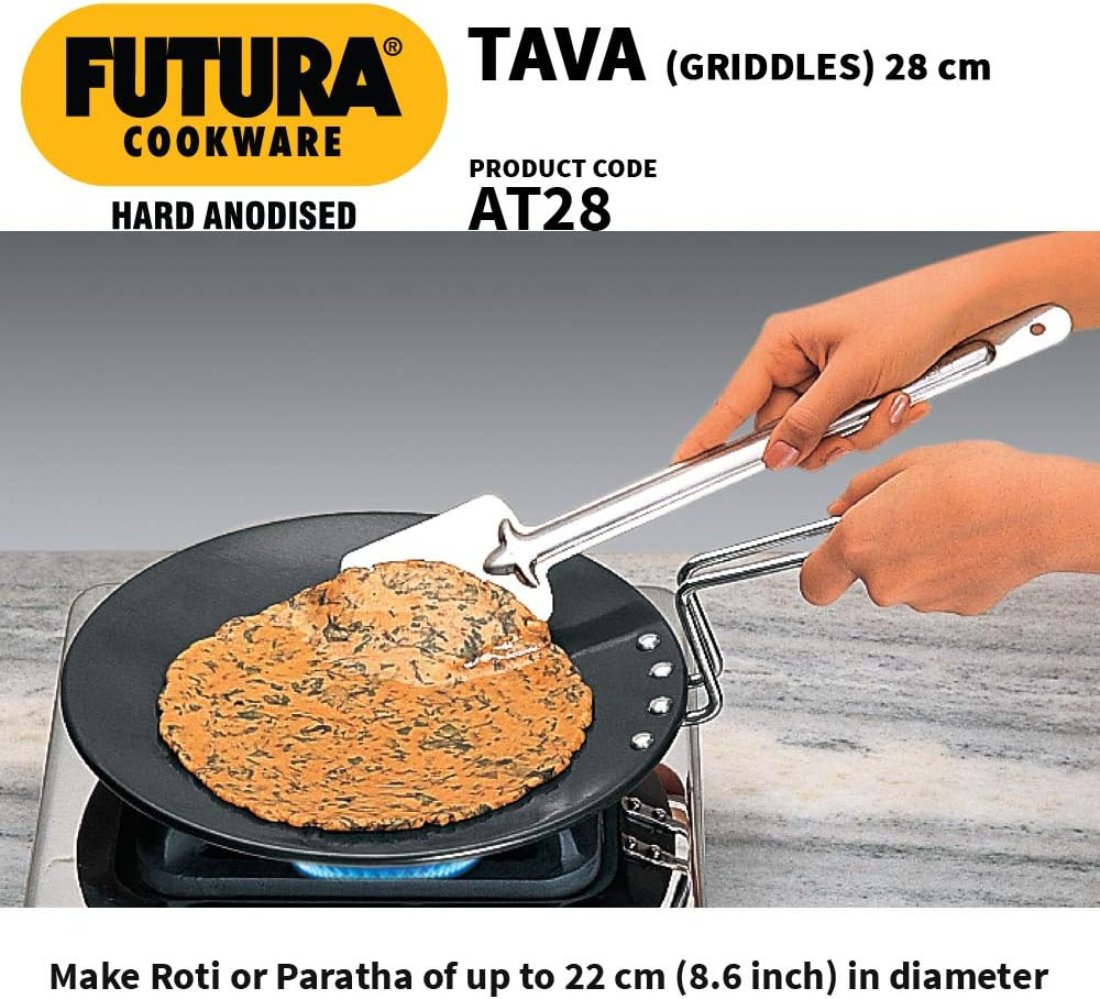 Hawkins-Futura Hard Anodized Concave Griddle Tava, 11-Inch Diameter,Black