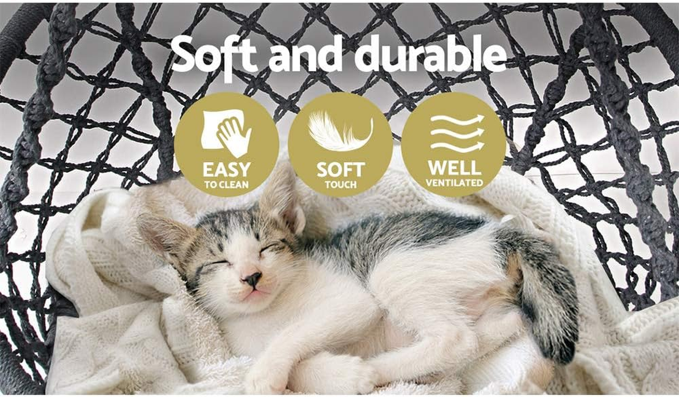 Gardeon Hammock, 124Cm Height Chair Portable Camping Swing Hanging Chairs Hammocks Patio Backyard Porch Outdoor Indoor Furniture, 120Kg Capacity Firm Structure Grey image number 4