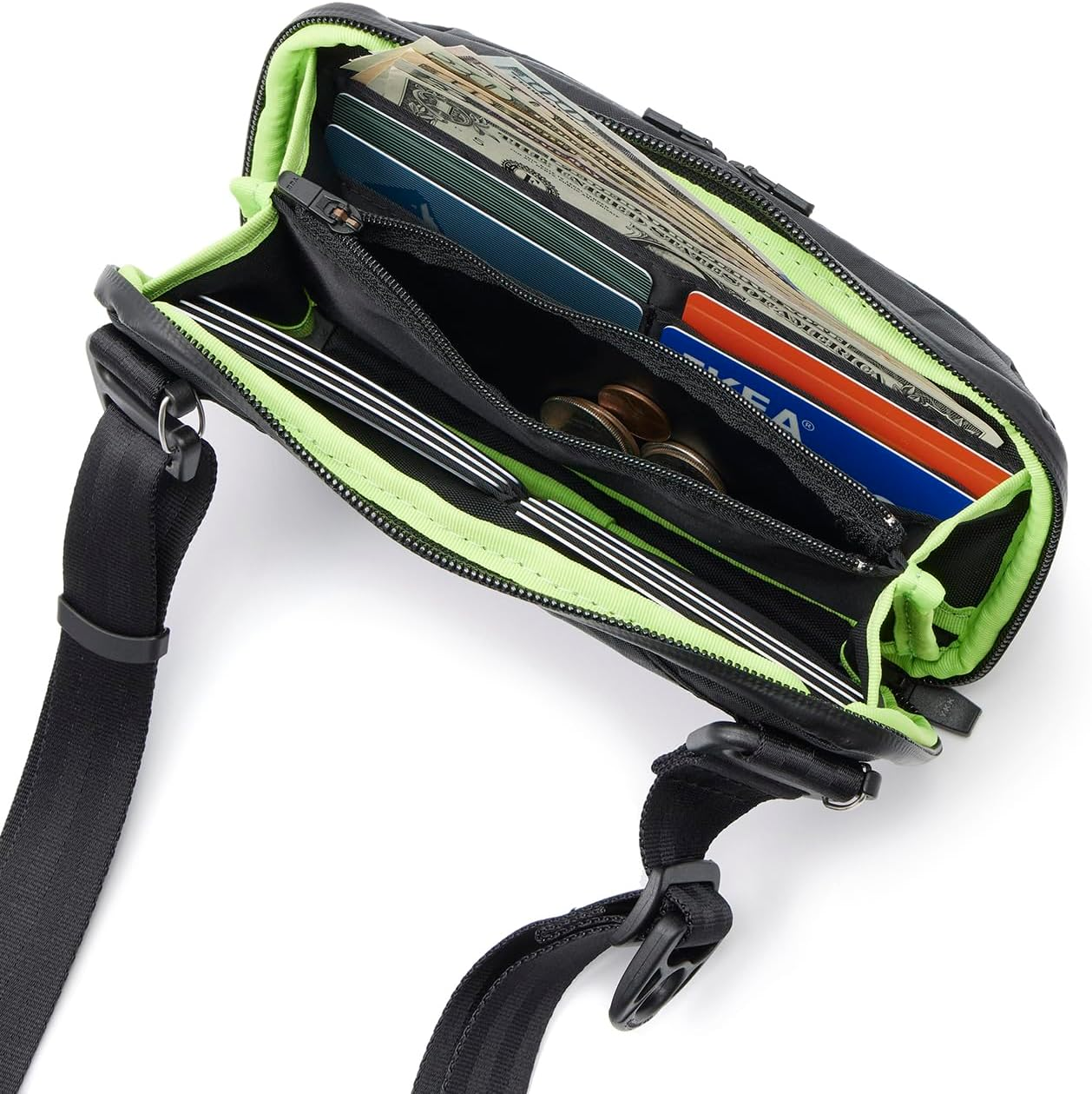 Belluf Urban Explorer Mini Shoulder Bag, Made in Japan, Smartphone and Passport Storage, Wallet Black, Black image number 4