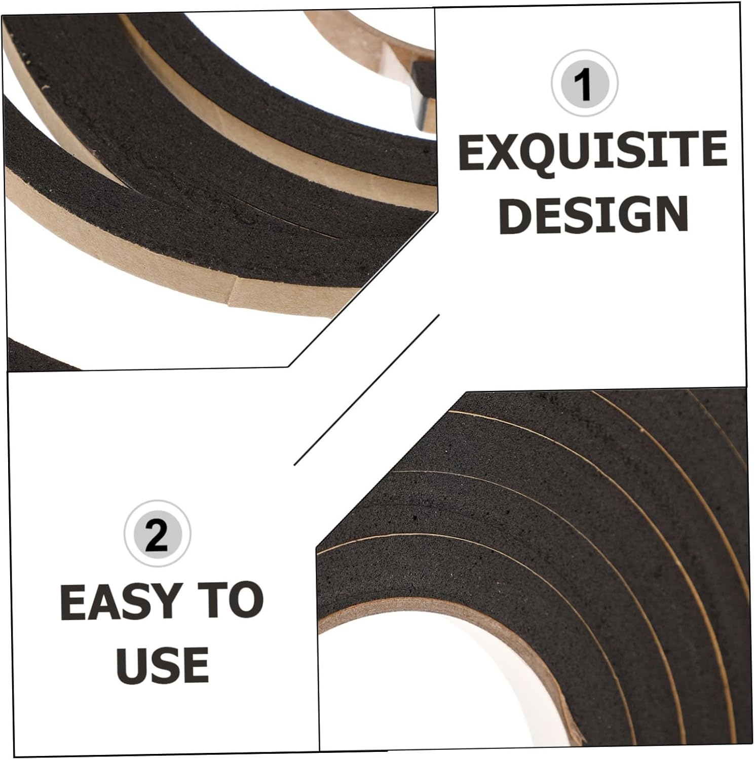 2Rolls Shockproof Foam Tape Eva Sealing Strip Window Seal Tape for Draft Stopper Heavy Duty Weather Seal