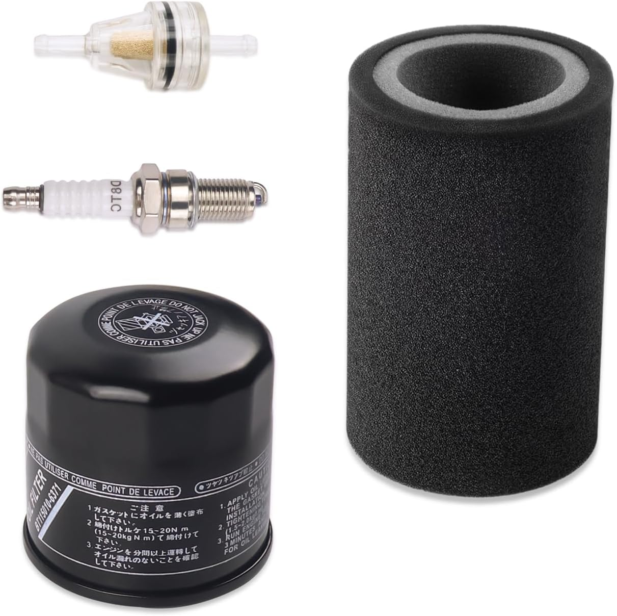 Air Filter Foam Oil Filter Fuel Filter Spark Plug for Yamaha Bruin 350 2004-2006 Grizzly 350 450 2007-2014 Wolverine 450 2006-2010 Wolverine 350 2006-2009 Kodiak 450 400 2004-2006 5UH-E4451-10-00 image number 1