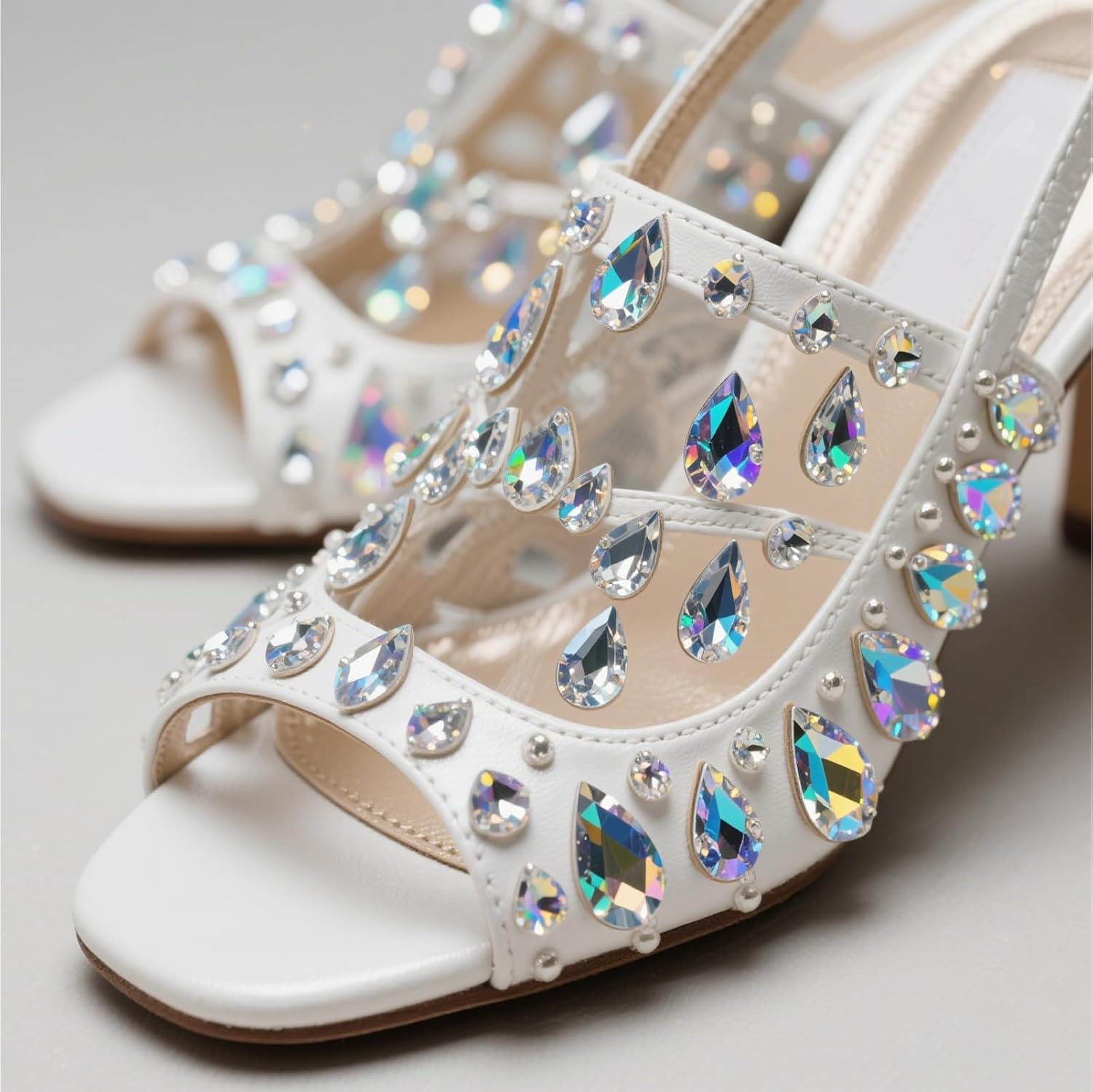 Nhgkju Pack of 100 Rhinestones for Textiles - Glitter Stones for Crafts, 4-30 Mm, Mixed Shapes, Perfect for DIY, Sewing & Decoration image number 3