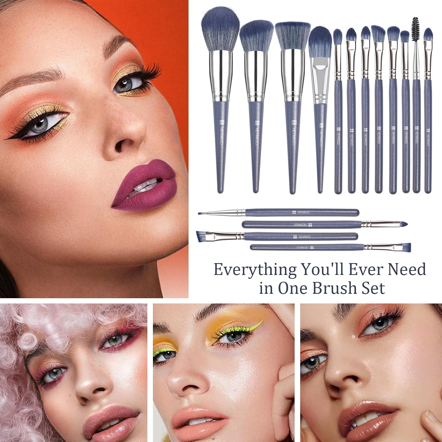 Makeup Brushes 16 Pcs Make up Brushes, Foundation Brush Professional Makeup Brush Set Eyeshadow Eyeliner Brush Blush Brush, Blending Brush Concealer Brush Kit Gifts for Women Birthday Xmas Valentine image number 1