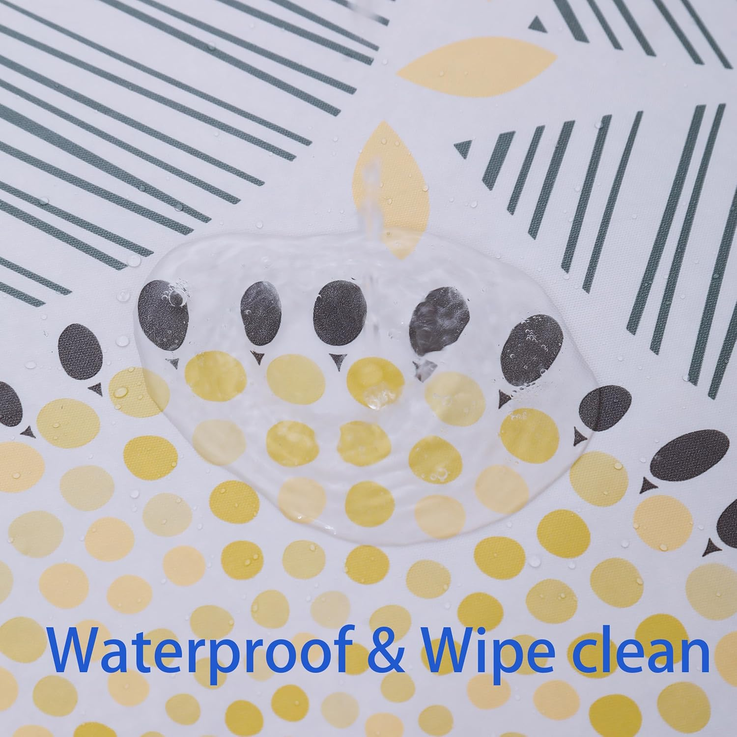 Walrus round Vinyl Fitted Tablecloth with Flannel Backing Elastic Edge Design Table Cover Waterproof Oil-Proof Wipeable PVC Table Cloth (Floral, Large round Fits Table up 45/ -56/ Diameter) image number 5