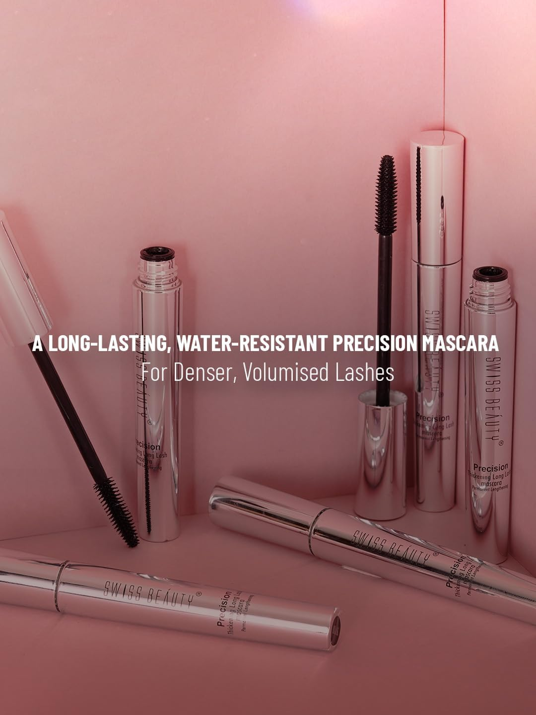 Swiss Beauty Mascara, Eye Makeup, Black, 10Ml image number 6