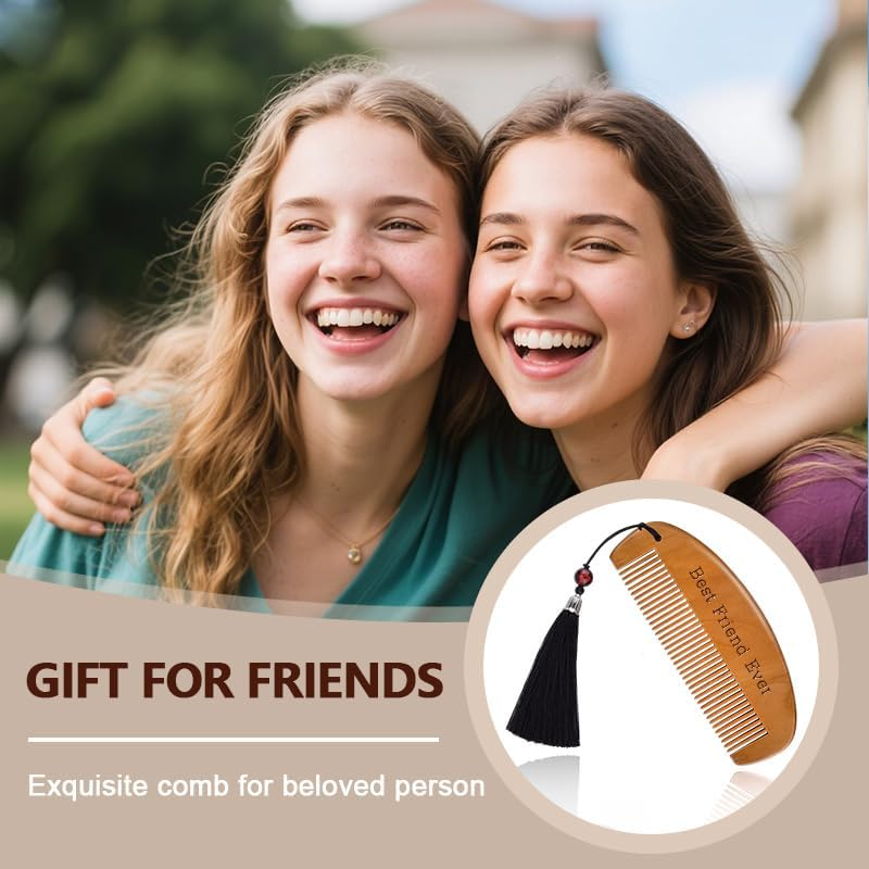 Best Friend Ever Gifts for Women Friends Friendship Gifts for Best Friend Birthday Anniversary Christmas Graduation Gift Bestie BFF Unique Engraved Hair Comb for Friends Gift Ideas image number 6