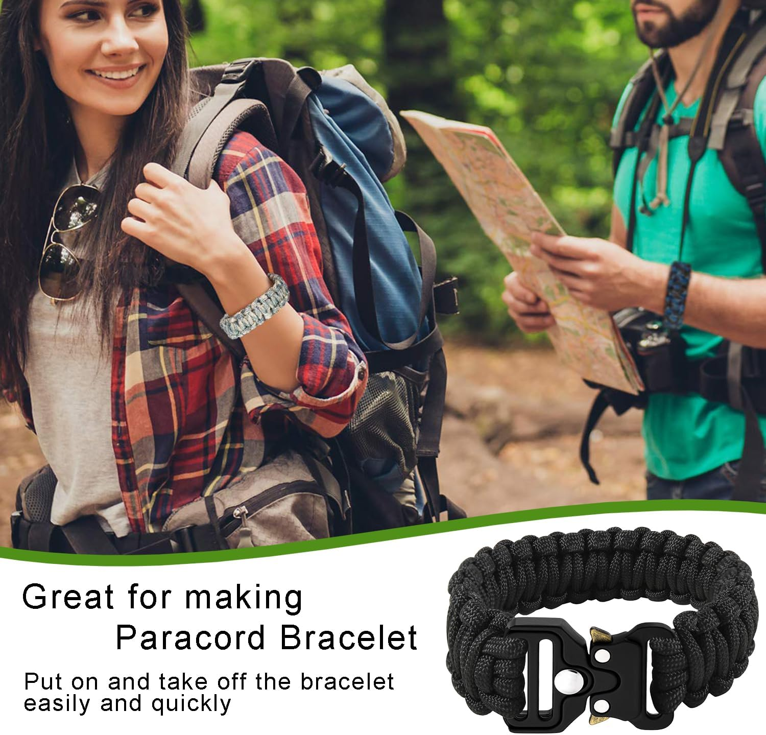 2Pack Metal Tactical Duty Belt Buckles, 1 Inch Metal Buckle Clip for Dog Collar, Tactical Keychain, Backpack Bags Clip, Tactical Paracord Bracelets Buckle Hardware Accessories Replacement Black image number 6