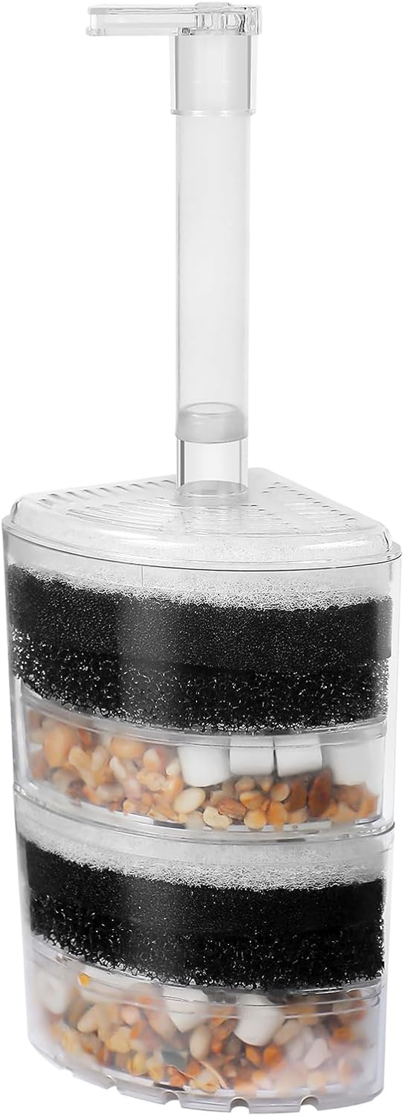 AQUANEAT Air Driven Bio Corner Filter Sponge Fry Shrimp Nano Fish Tank Aquarium 20 Gallon image number 3