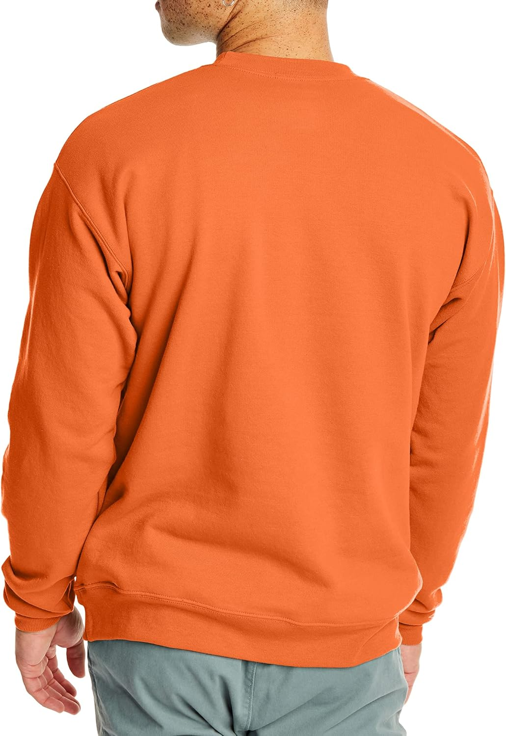 Hanes Men'S Ecosmart Fleece Sweatshirt, Cotton-Blend Pullover, Crewneck Sweatshirt for Men, 1 or 2 Pack Available, Safety Orange - 1 Pack, Xx-Large image number 3