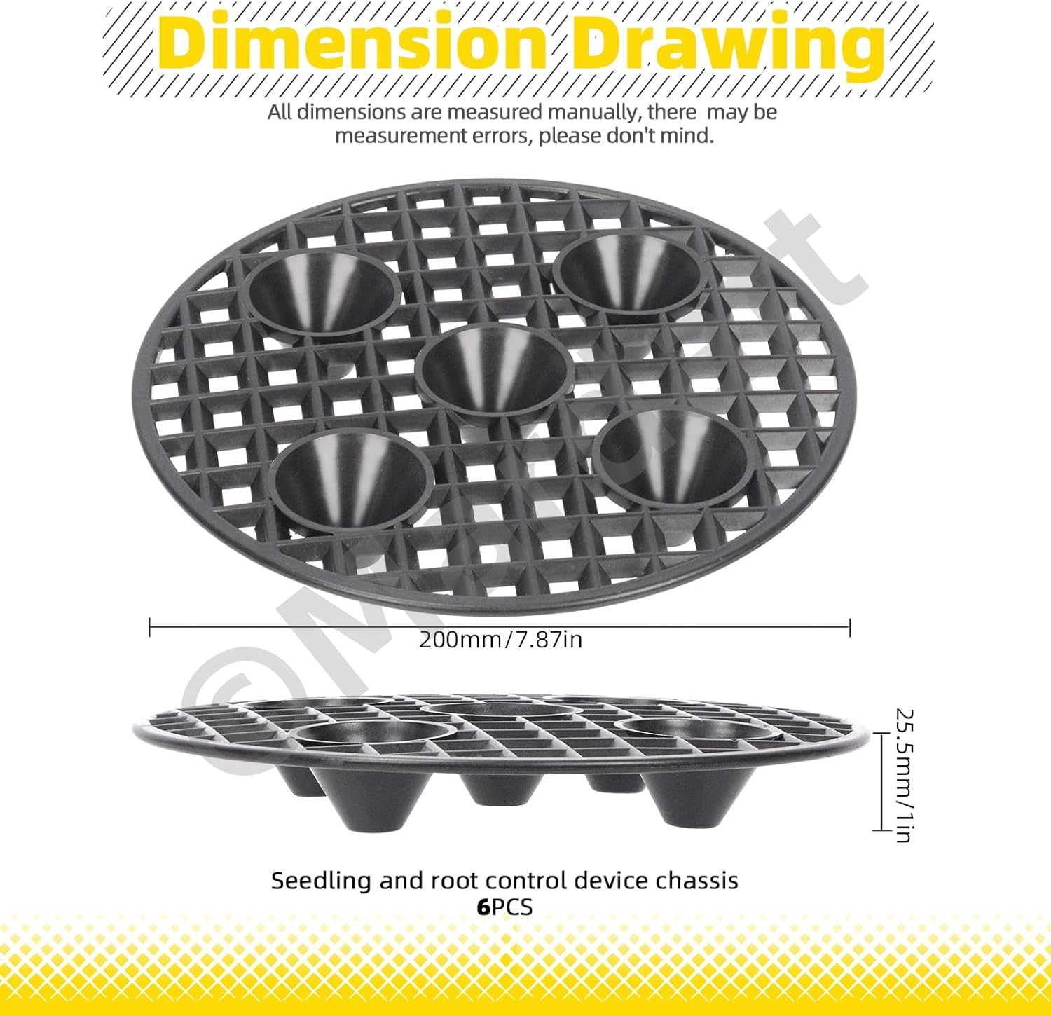 6Pcs 8" Plant Level Pot Elevator, Heavy Duty Plant Stands, Black Plant Runoff Tray Planter Holder Plastic round Planter Pots Elevator for Prevent Rot and Damage on Patio & Deck(20Cm) image number 1