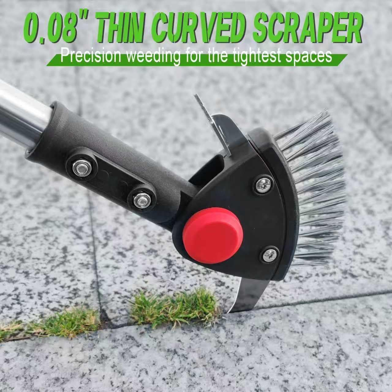 Crack Weeder Long Handle 3-In-1 Adjustable Crevice Cleaning Tool with Stainless Steel Weed Brush with 2 Scrapers Weed Puller Tool for Driveway, Patio Sidewalk to Remove Moss Weeds Dirt image number 6