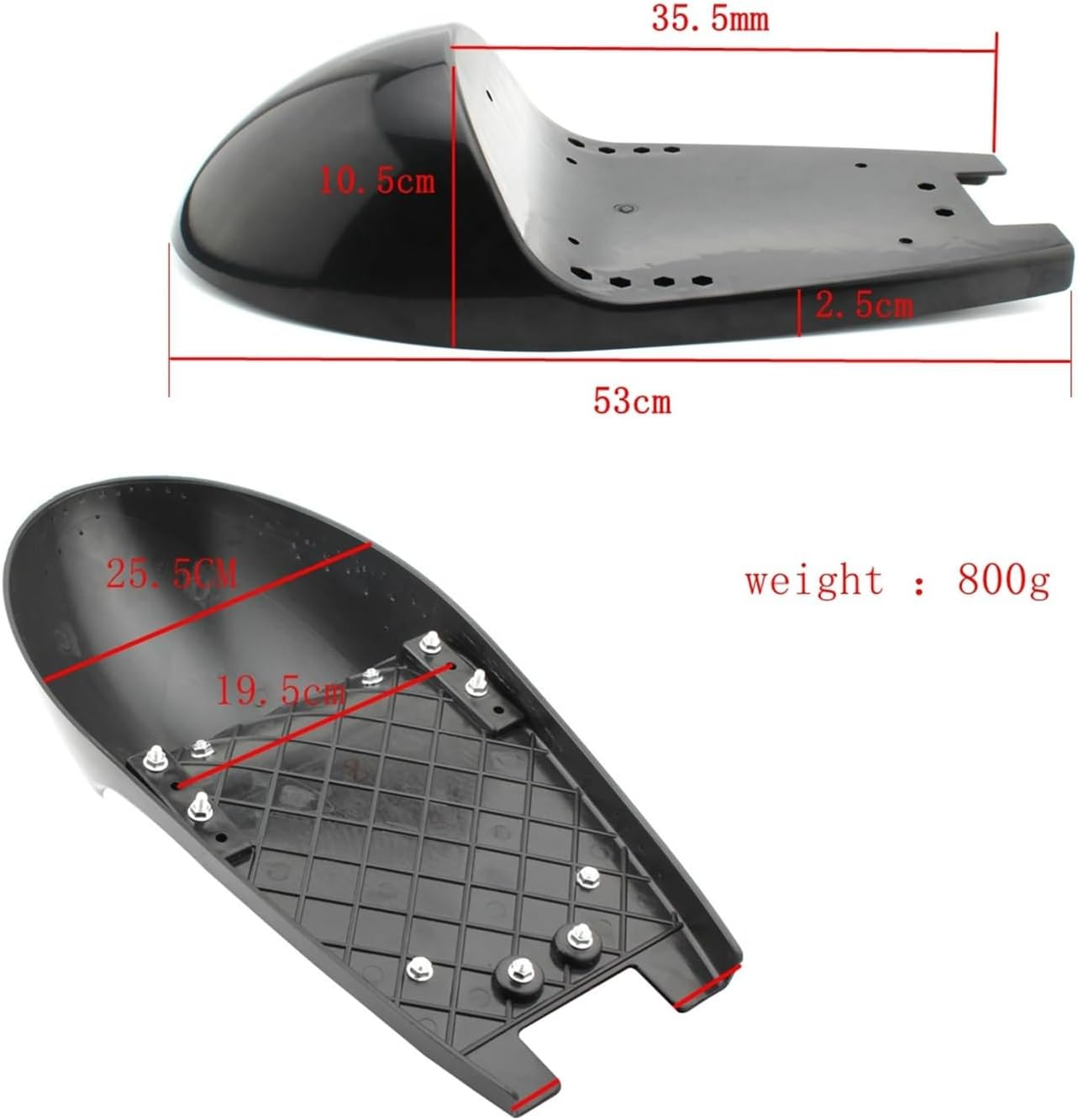 Muzhen Store Universal Racer Street Seat Saddle Bench Vintage Motorcycle Parts image number 2