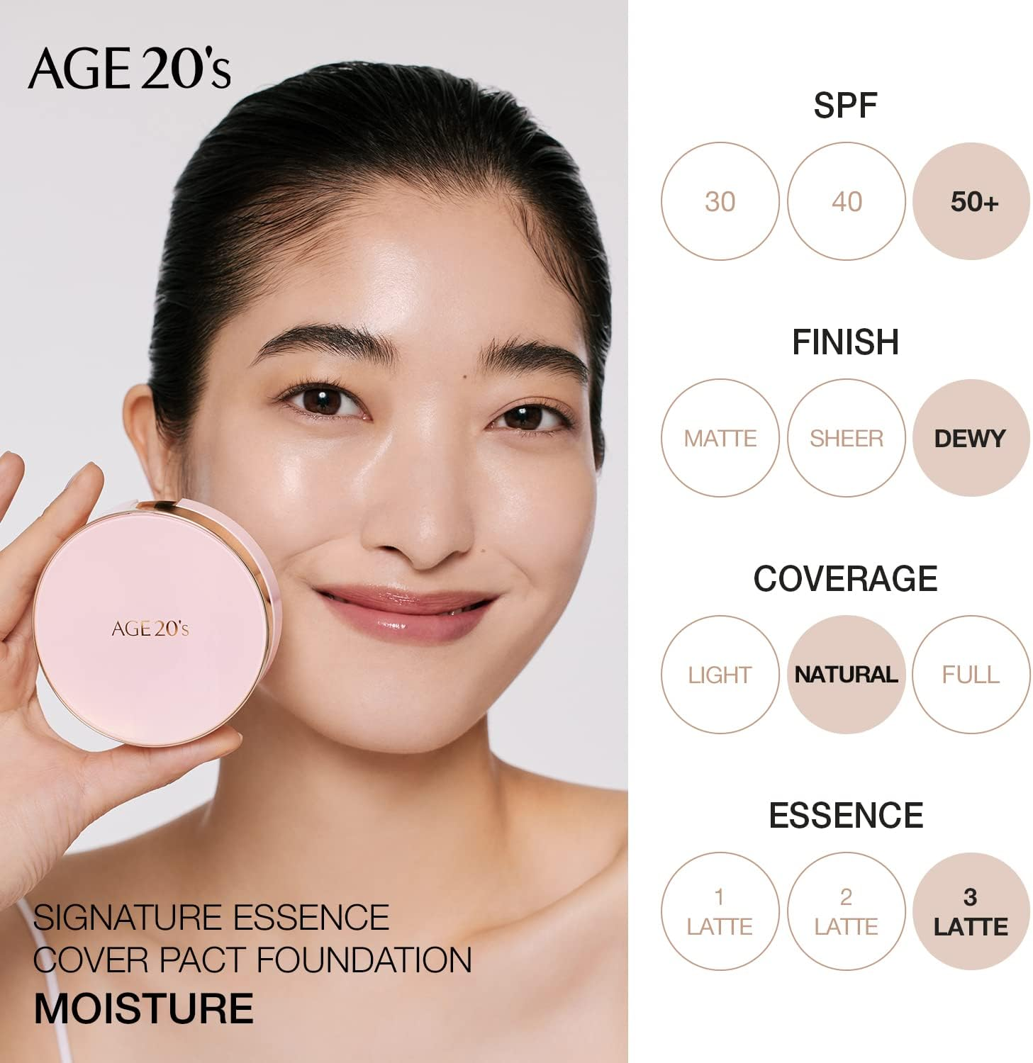 Age 20'S Signature Essence Cover Pact Moisture 23 Medium Beige