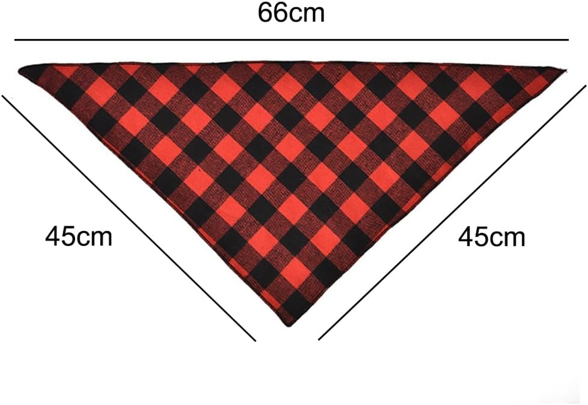 Pack of 4 Classic Checked Dog Neckerchief, Dog Triangle Neckerchief, Dog Bandana, Dog Neckerchief, Suitable for Cats/Small Dogs/Large Dogs image number 6